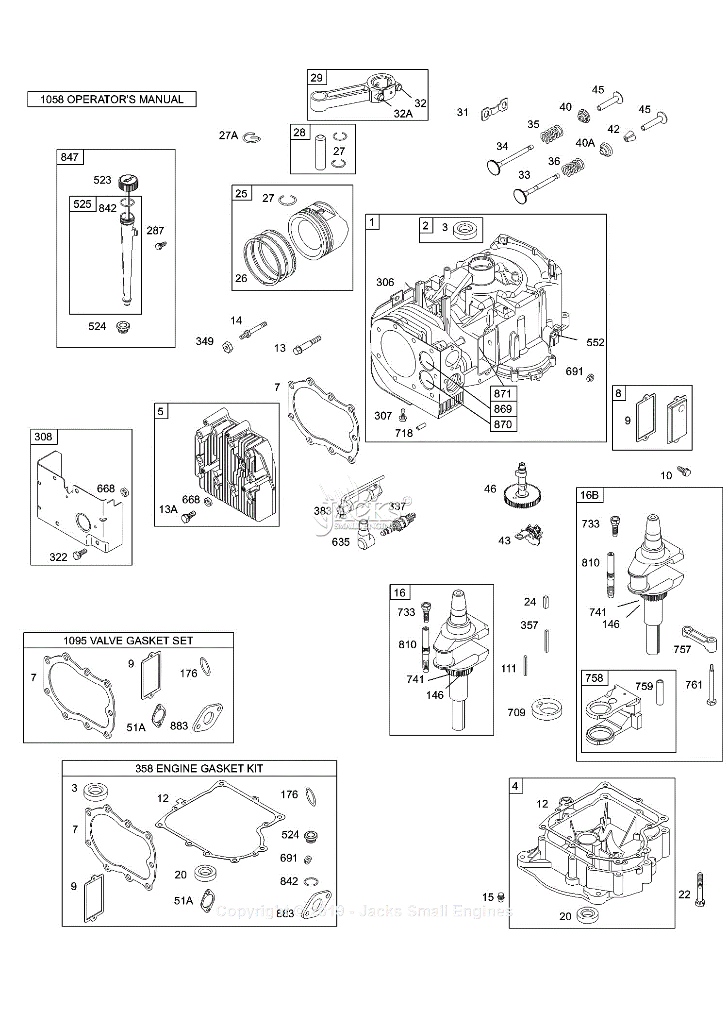 Briggs and Stratton 28B707-1153-E1 Parts Diagram for Cylinder Piston ...