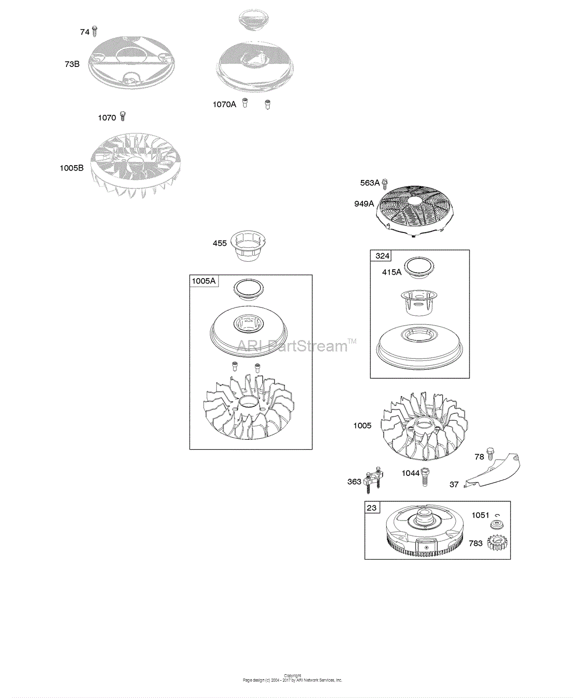 Briggs and Stratton 31C7070154E1 Parts Diagram for Flywheel, Rewind