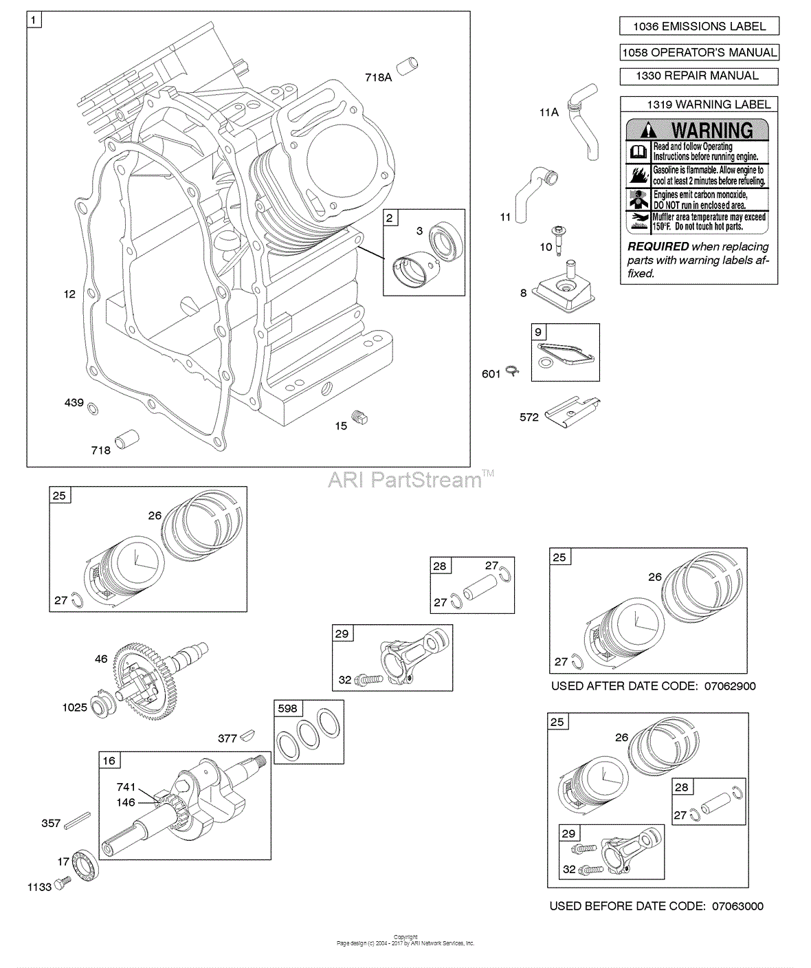 Briggs and Stratton 350447-0115-01 Parts Diagram for Crankshaft ...