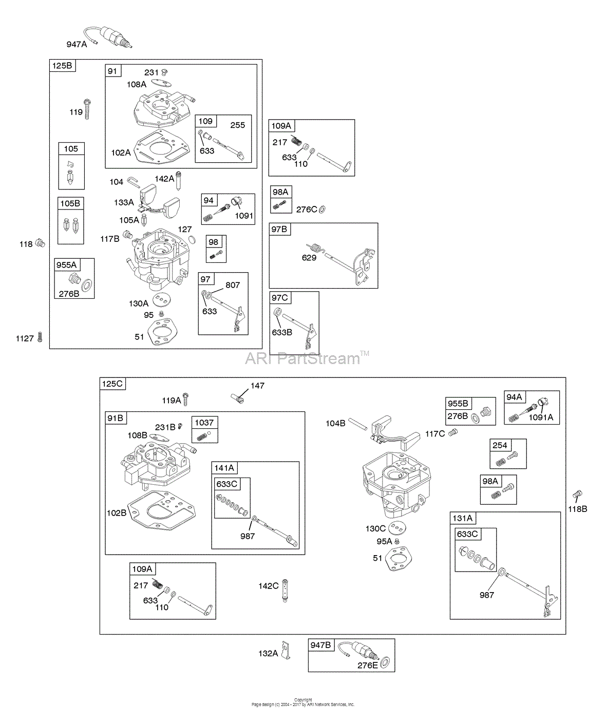 Briggs And Stratton 350447-1410-E1 Parts Diagram For Carburetor