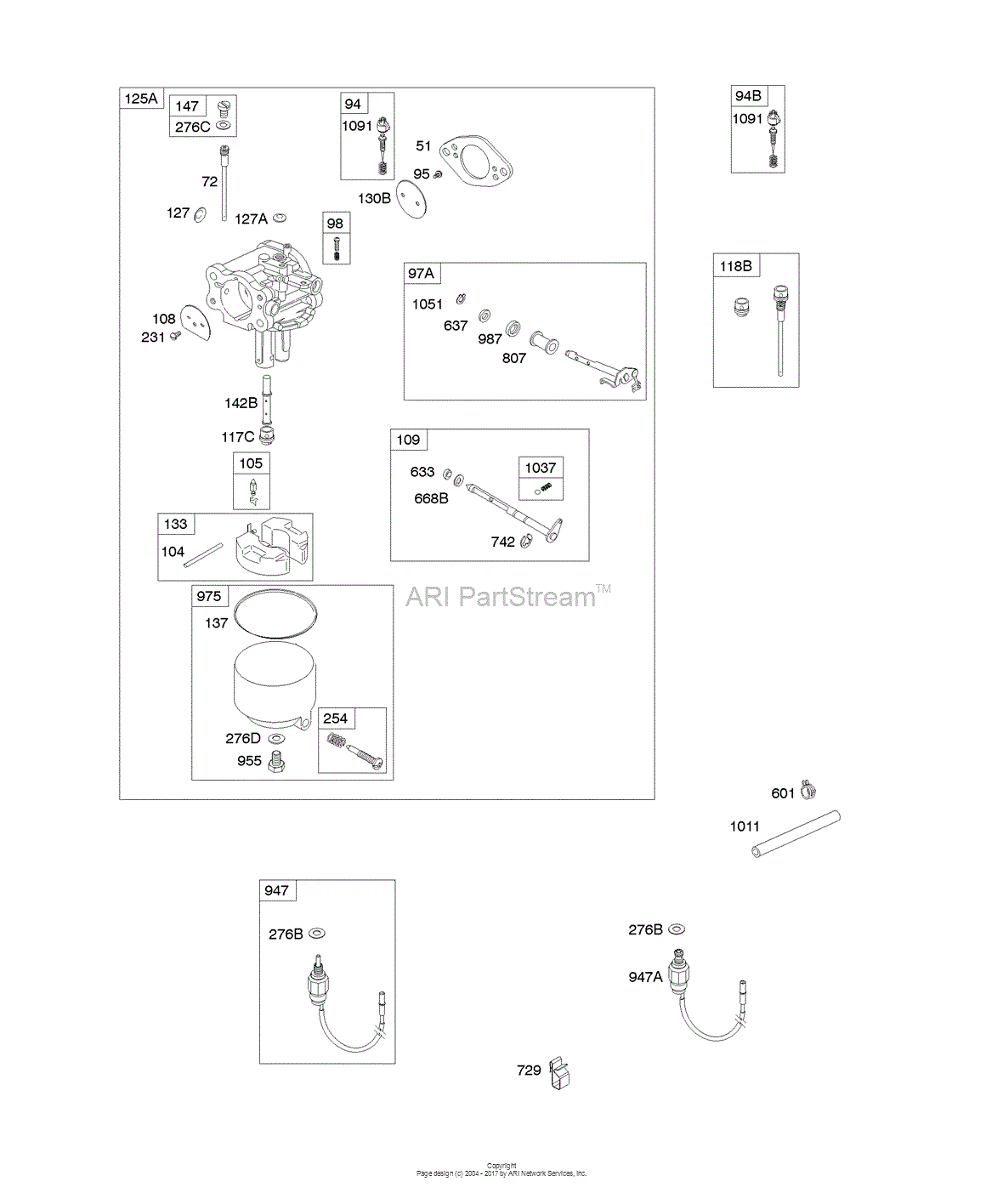 Briggs and Stratton 350777-1137-E1 Parts Diagram for ... john deere 105 wiring diagram 