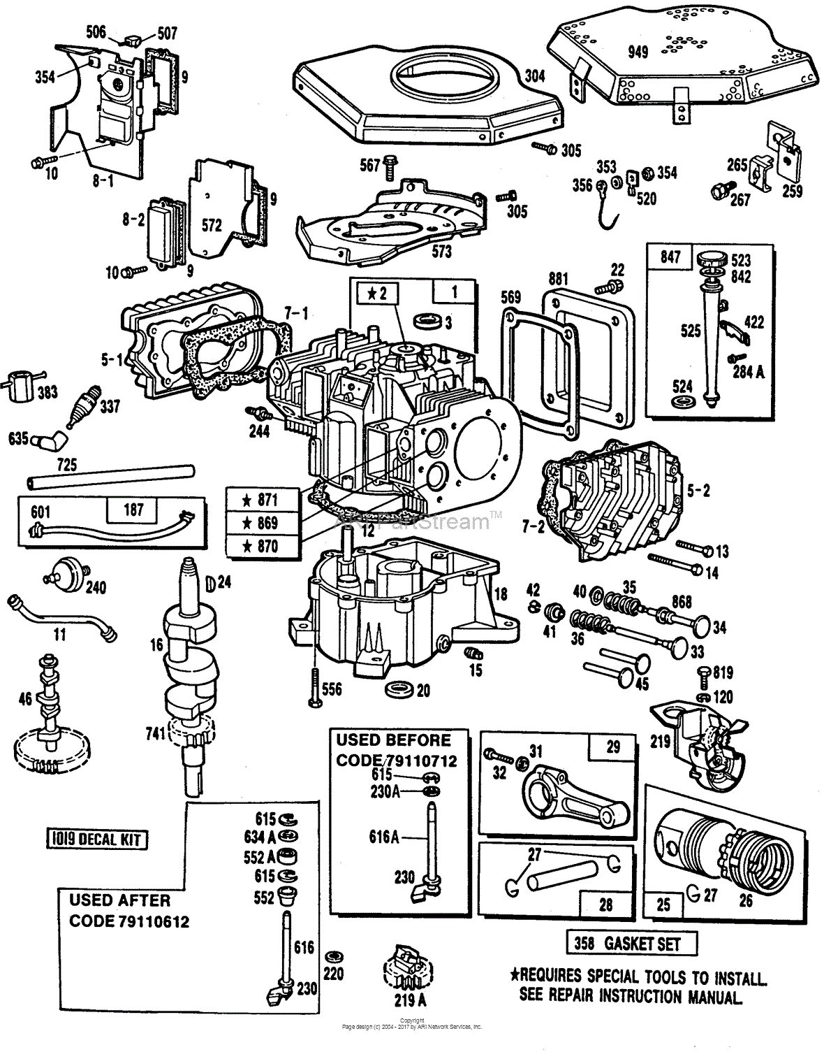 Briggs and Stratton 401707-0131-99 Parts Diagram for Cylinder,Cylinder ...
