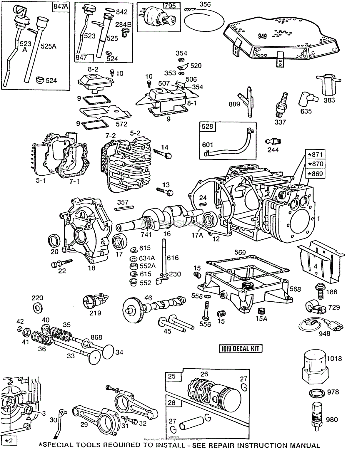 Briggs and Stratton 422437-0721-01 Parts Diagram for Cylinder,Cylinder ...