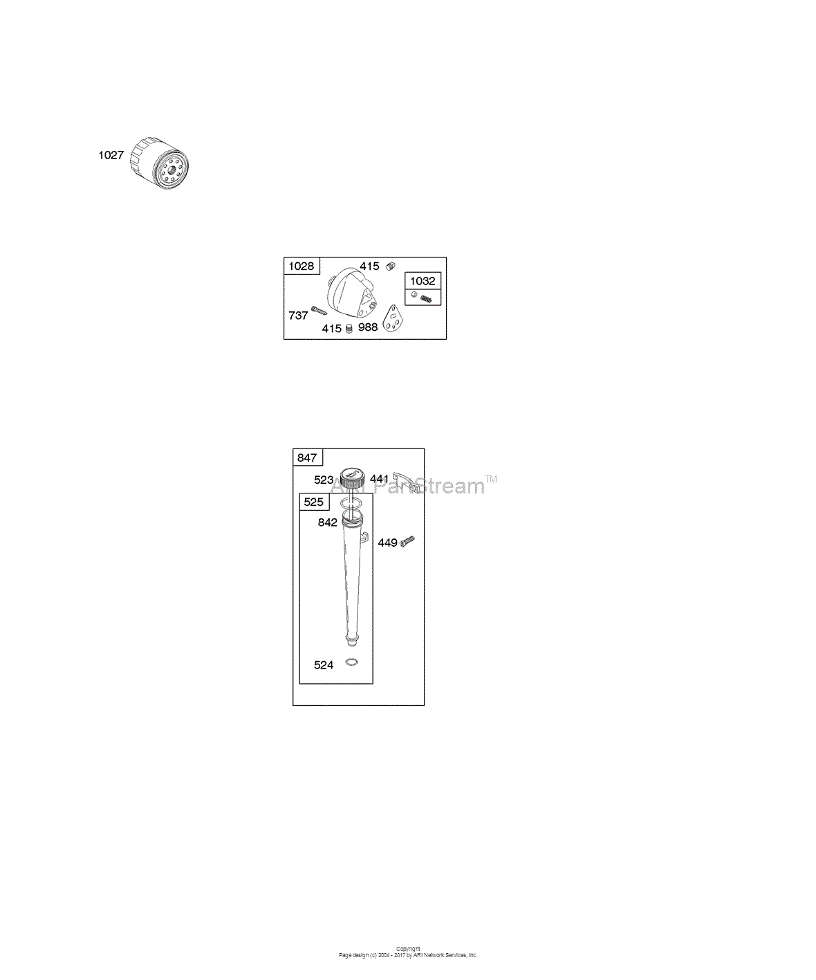 Briggs and Stratton 42E707-2631-E1 Parts Diagram for Lubrication