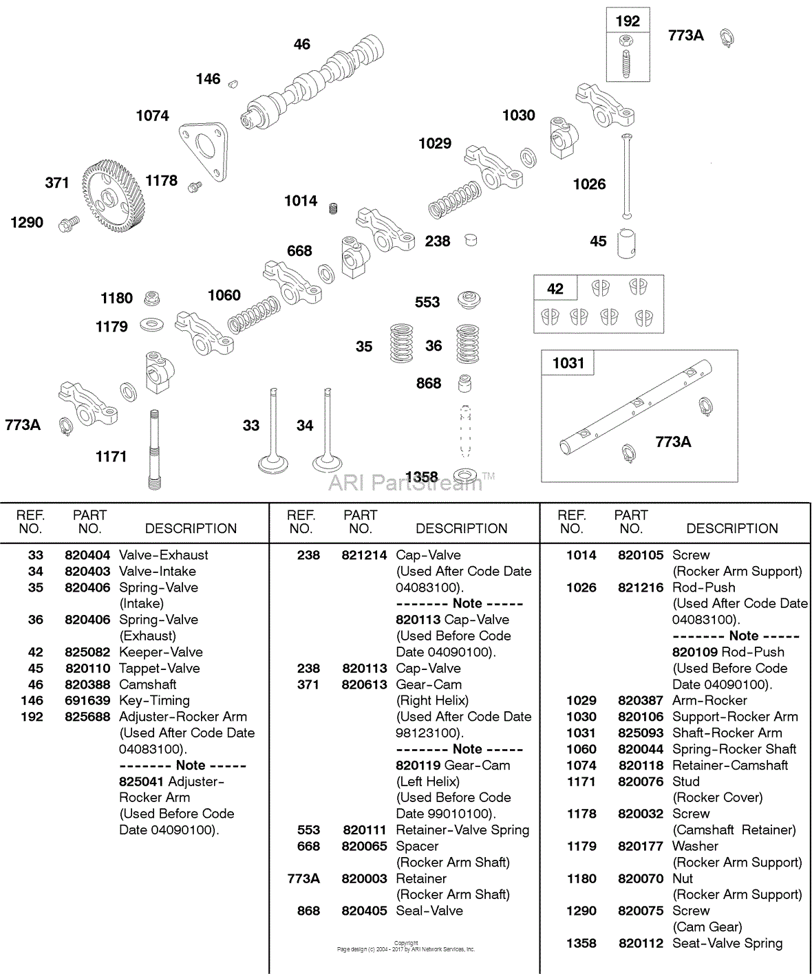 Briggs and Stratton 432447-0105-01 Parts Diagram for Rocker Arm, Valve ...