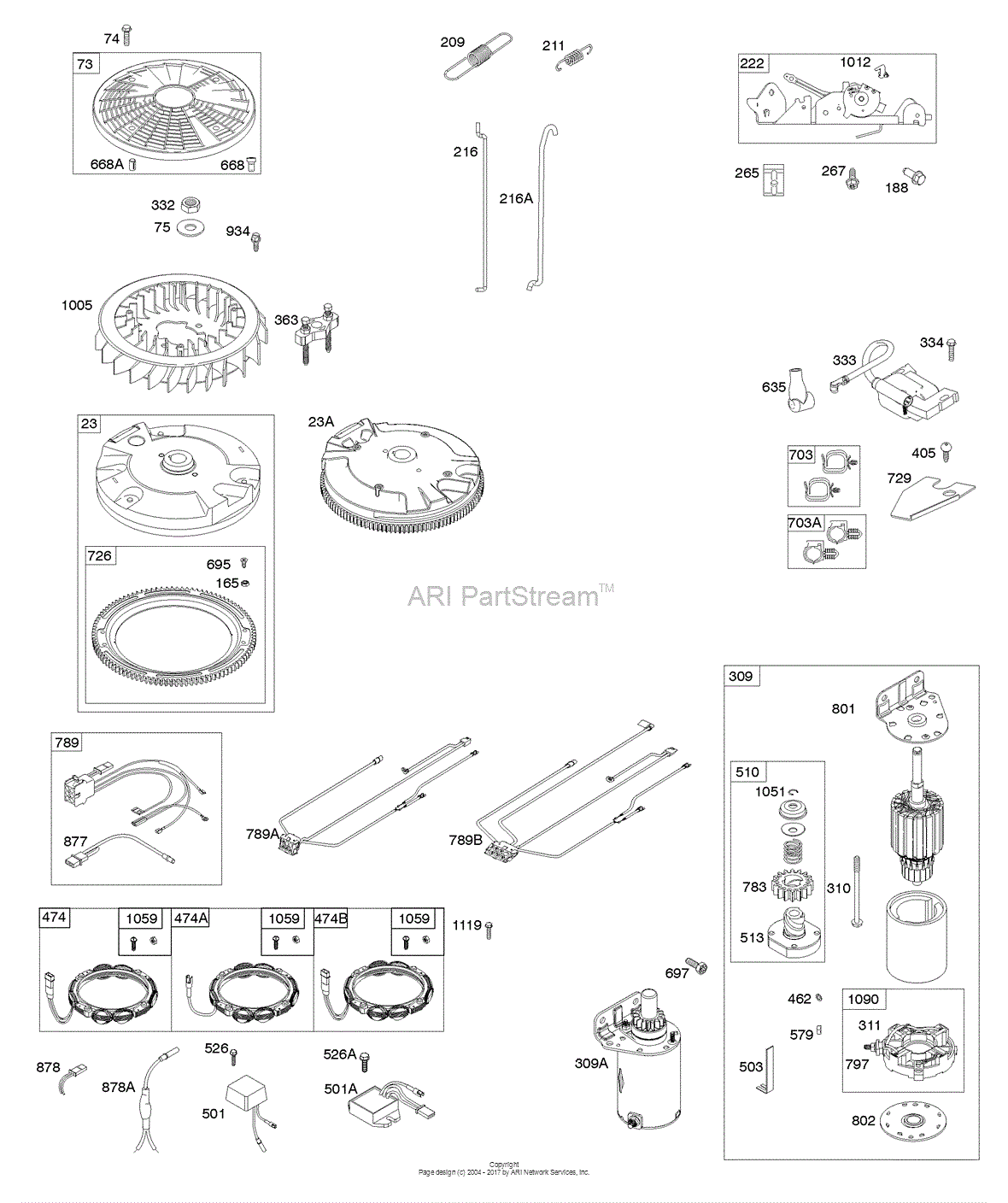 Briggs and Stratton 44R877-0001-G1 Parts Diagram for Flywheel, Controls ...