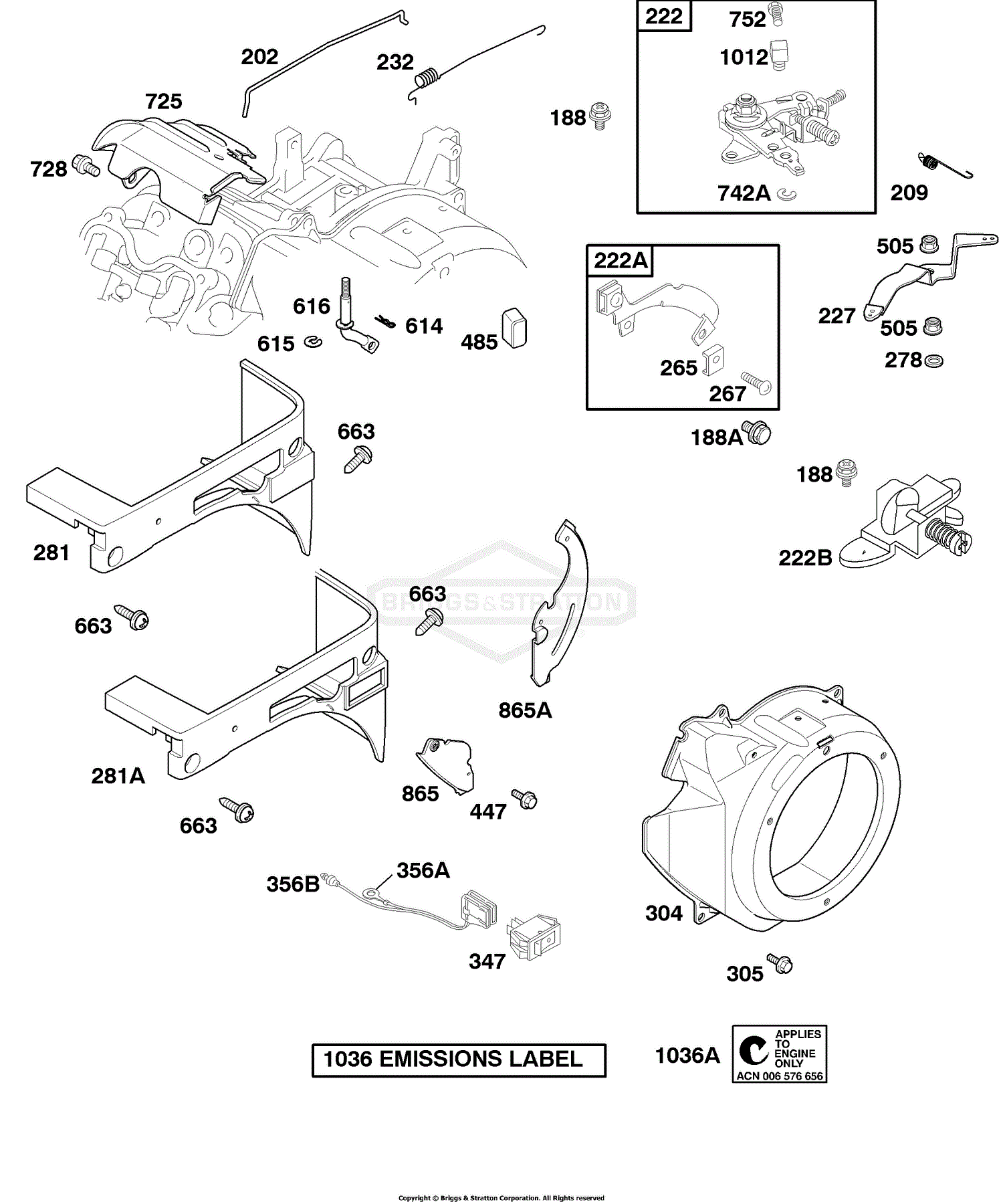 Briggs and Stratton 050032-0118-E1 Parts Diagrams