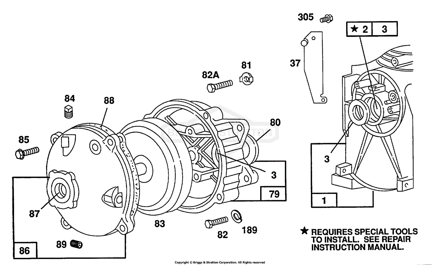 Briggs And Stratton 080202-2251-02 Parts Diagram For Gear Case Assembly