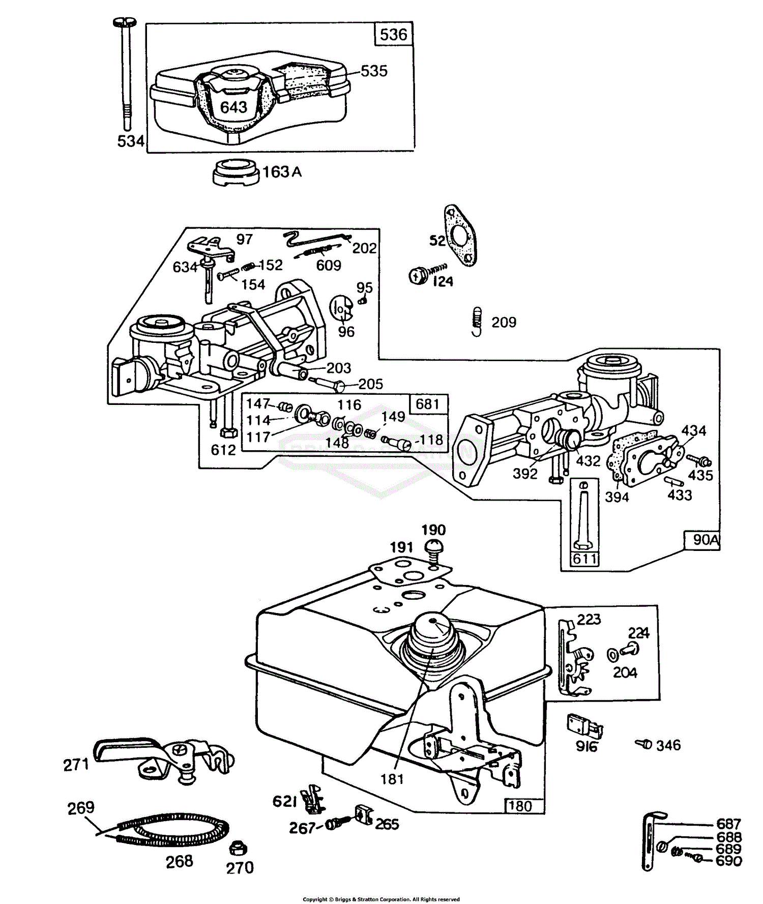 Briggs and Stratton 080212-8702-01 Parts Diagram for Carburetor,Air ...