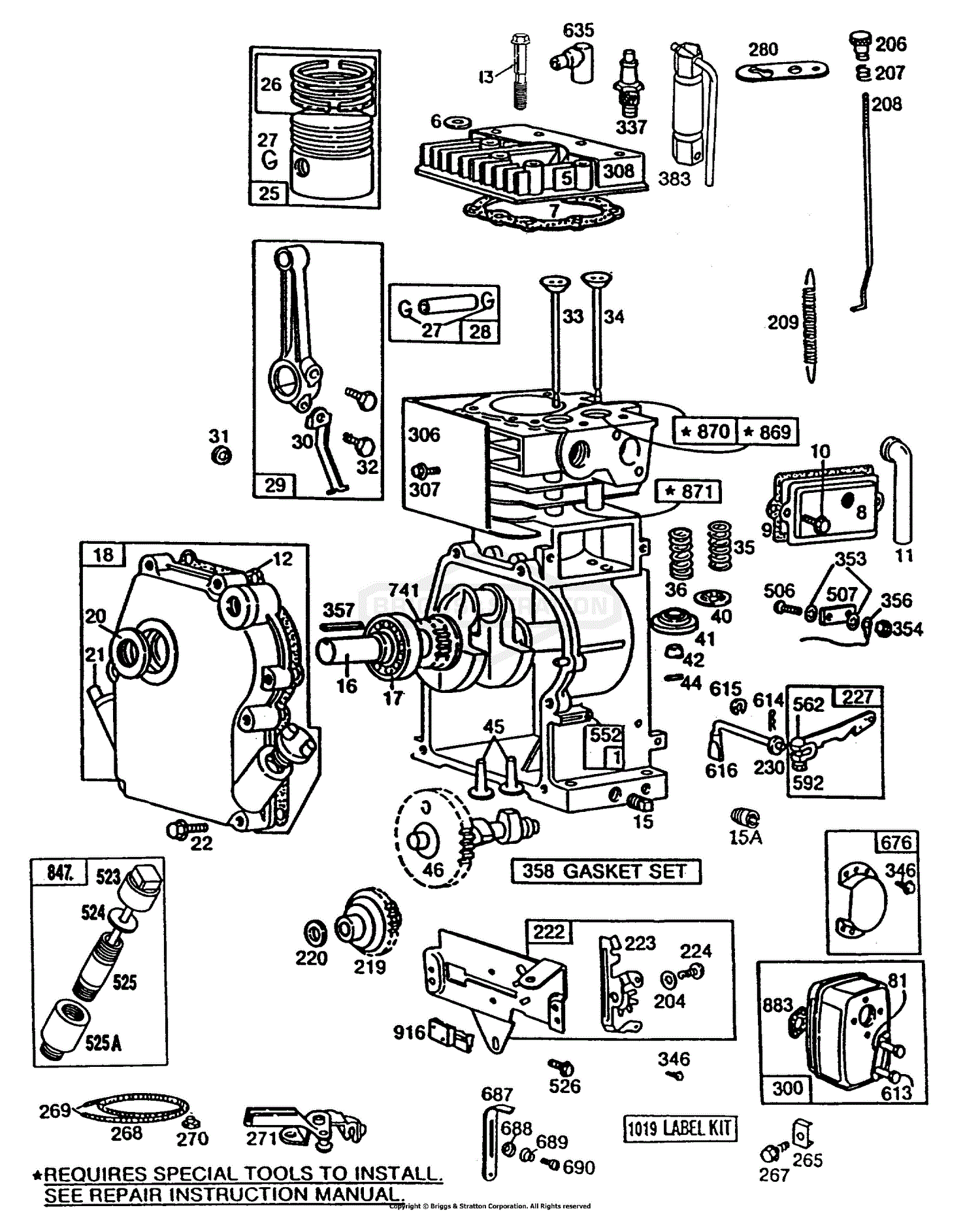 Briggs and Stratton 082432-4073-01 Parts Diagram for Cylinder,Mufflers ...