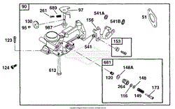 Briggs and Stratton 090112-0120-01 Parts Diagram for Carburetor Assy