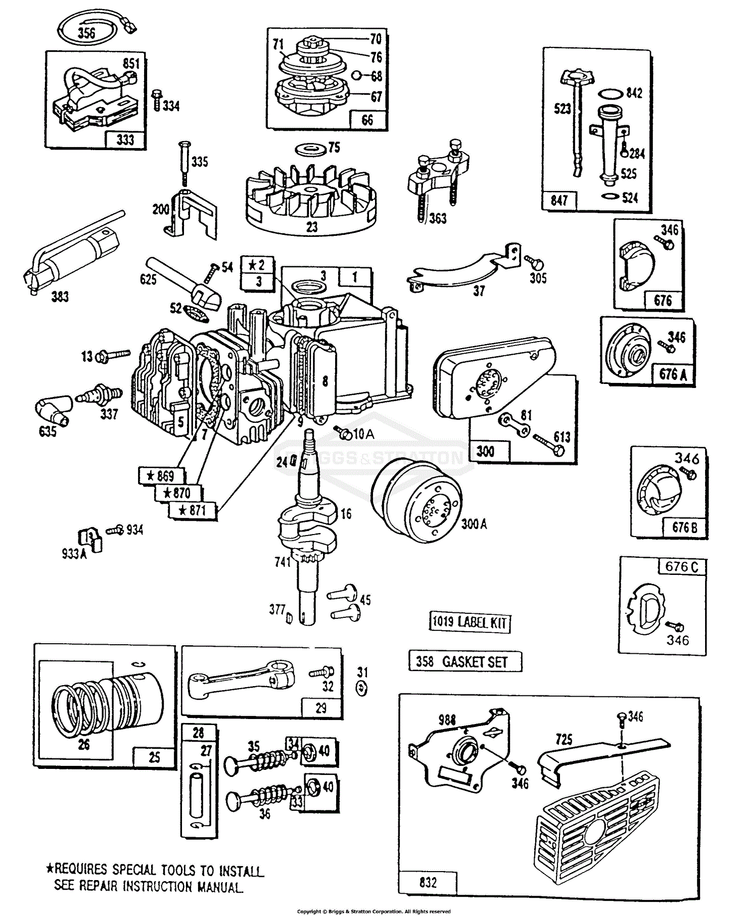 Briggs and Stratton 090702 3105 01 Parts Diagram for Cyl Head Cylinder Piston