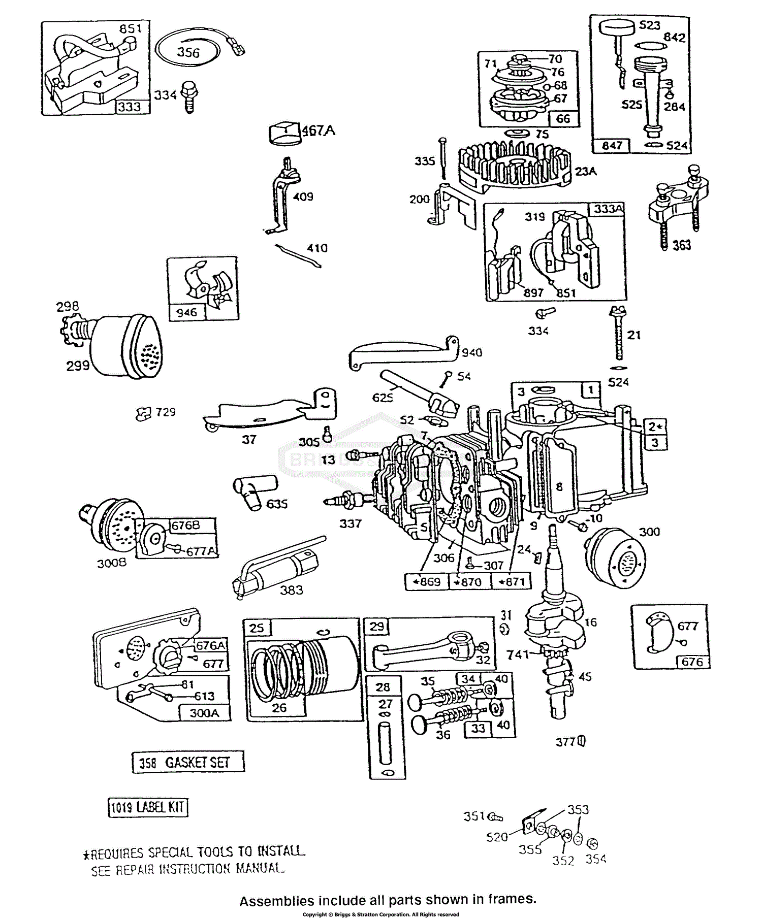 Briggs and Stratton 092902-3271-01 Parts Diagram for Cylinder,Mufflers ...