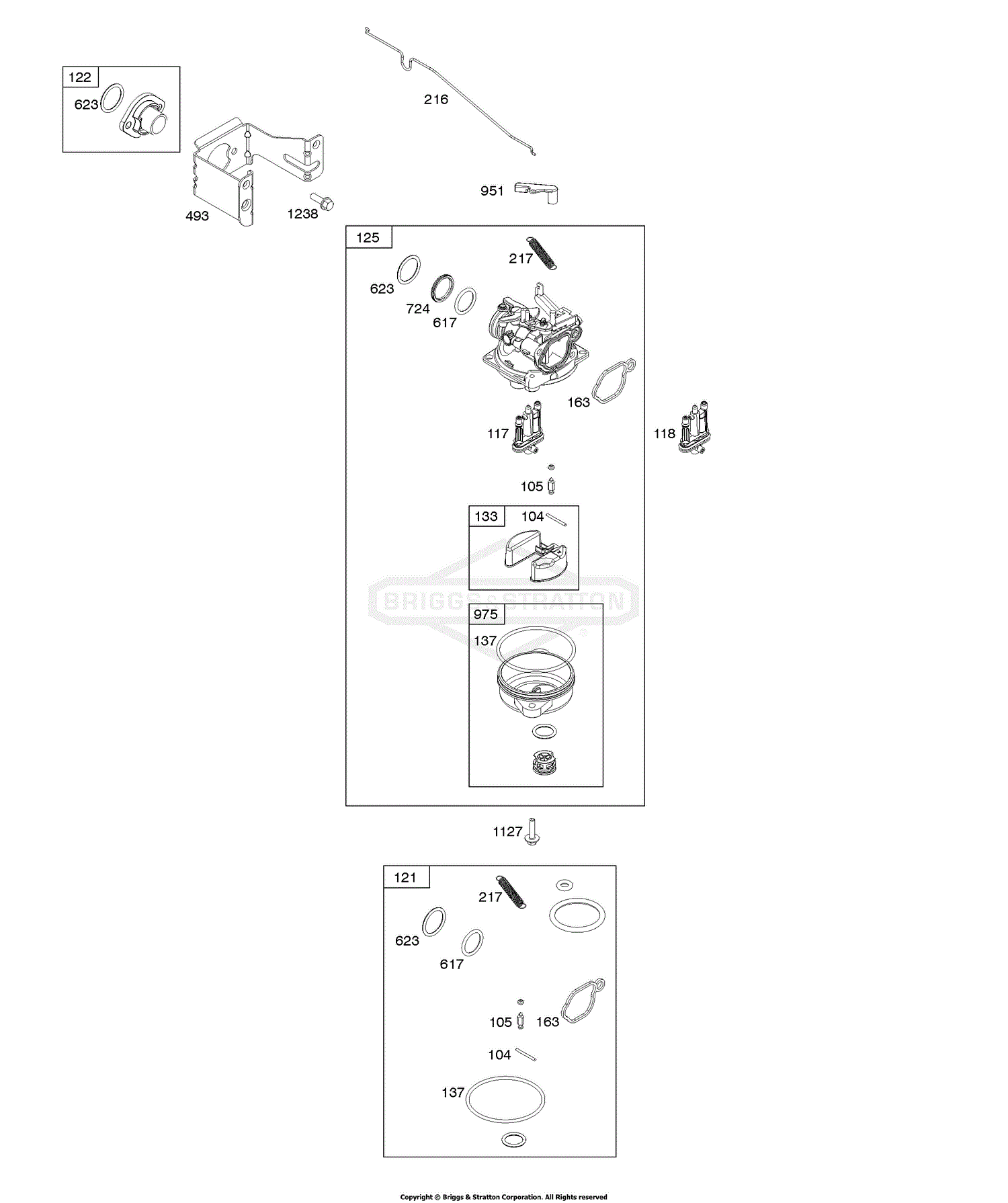 Briggs and Stratton 093J020068F1 Parts Diagram for Carburetor