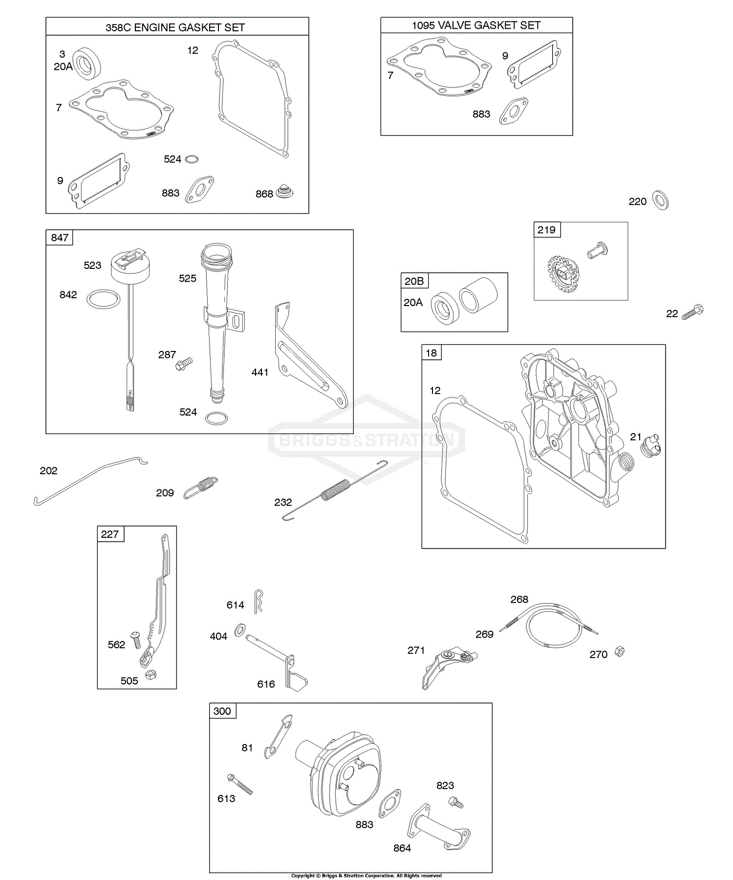 Briggs and Stratton 09A413-0201-E1 Parts Diagram for Control, Crankcase ...