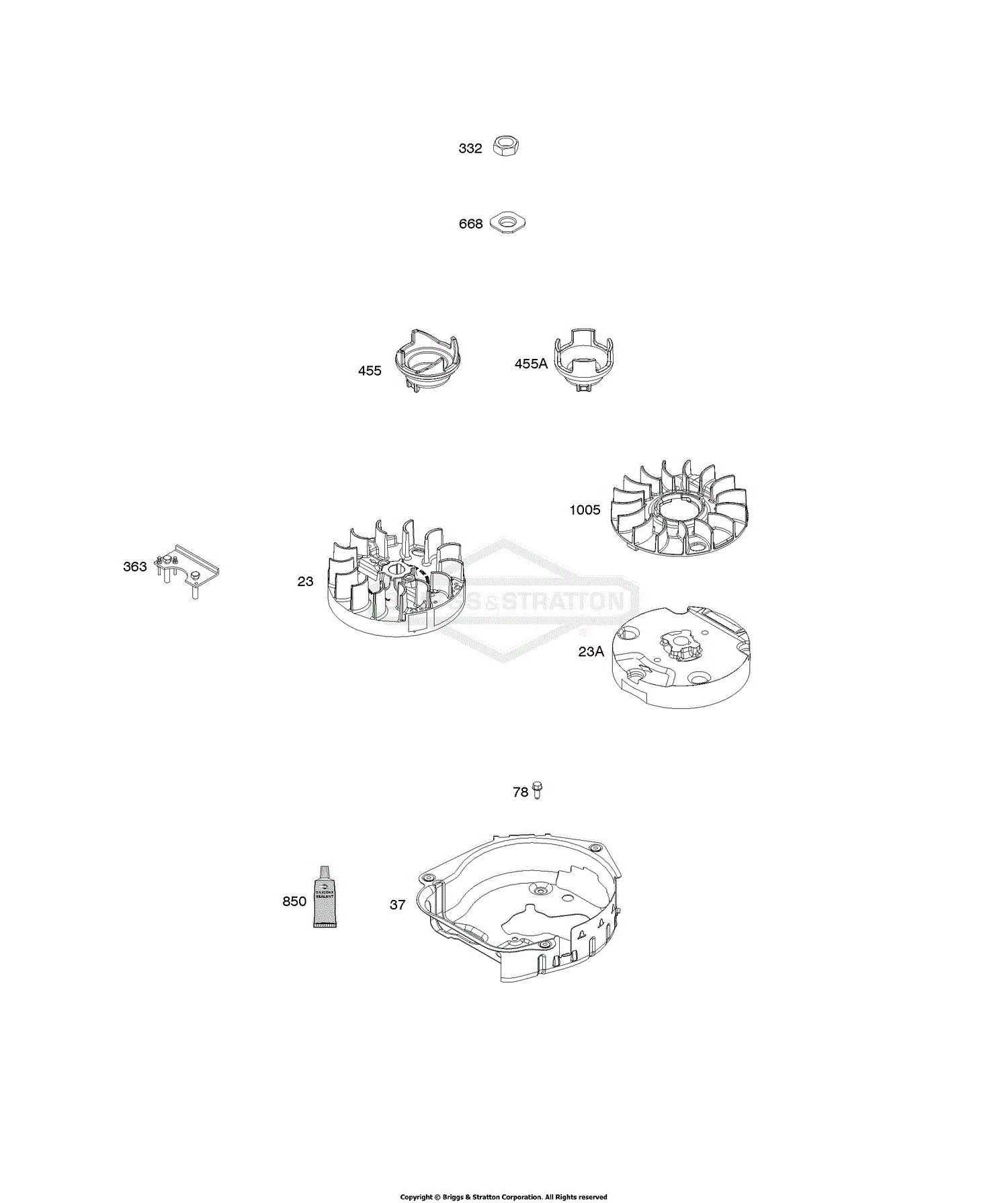 Briggs and Stratton 09P602-0076-F1 Parts Diagram for Flywheel