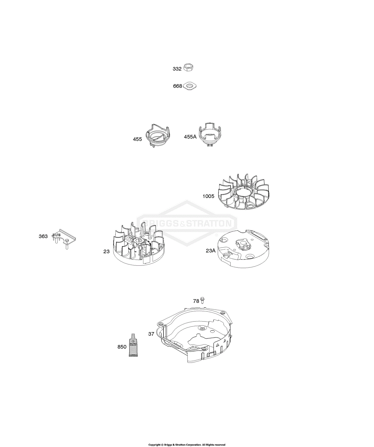 Briggs And Stratton 09P702-0145-F1 Parts Diagram For Flywheel