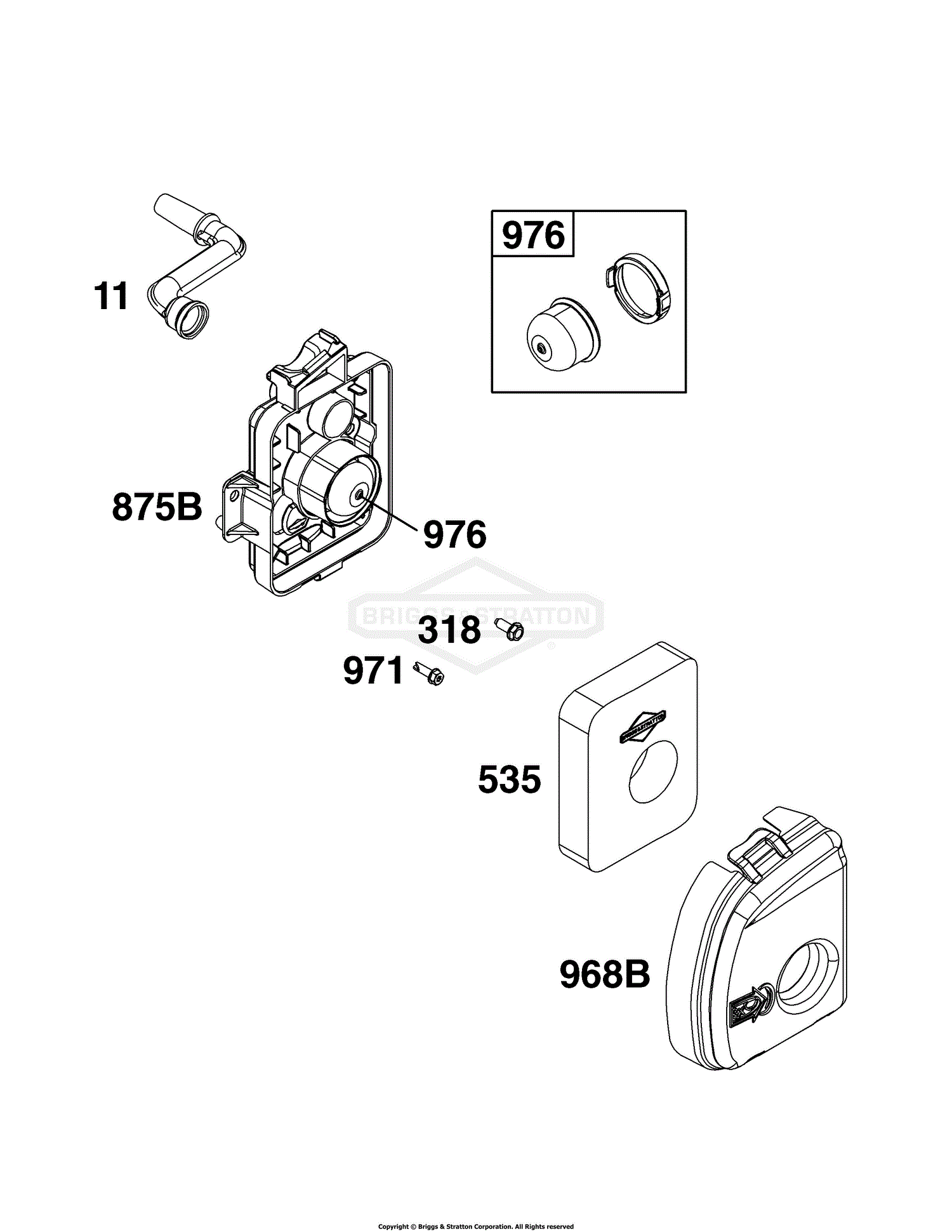 Briggs And Stratton 09P702-0248-F1 Parts Diagram For Air Cleaner Group