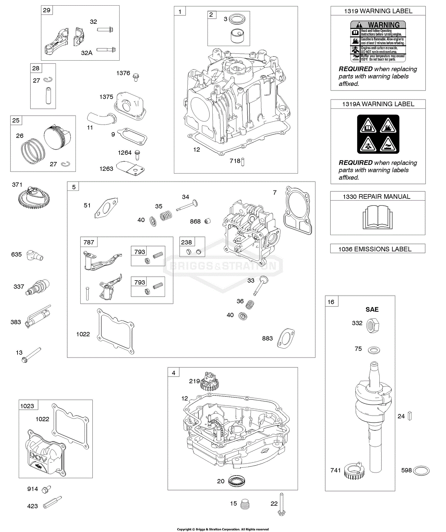 Briggs And Stratton 100602 0115 B1 Parts Diagram For Cam Gear Crankcase Coversump Crankshaft 9310