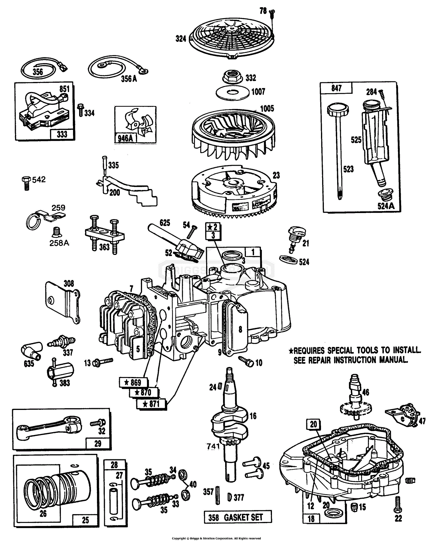 Briggs stratton quantum xm 60 схема