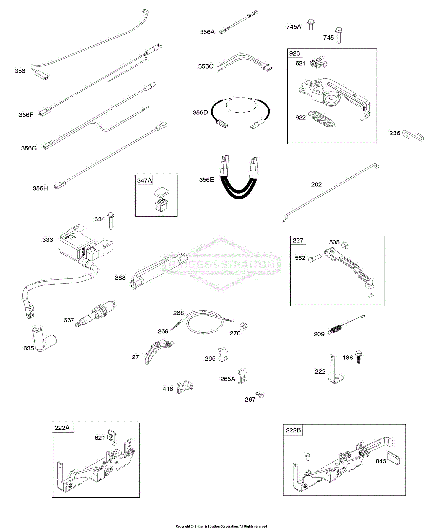 Briggs and Stratton 104M02-0008-F1 Parts Diagram for Armature, Controls ...