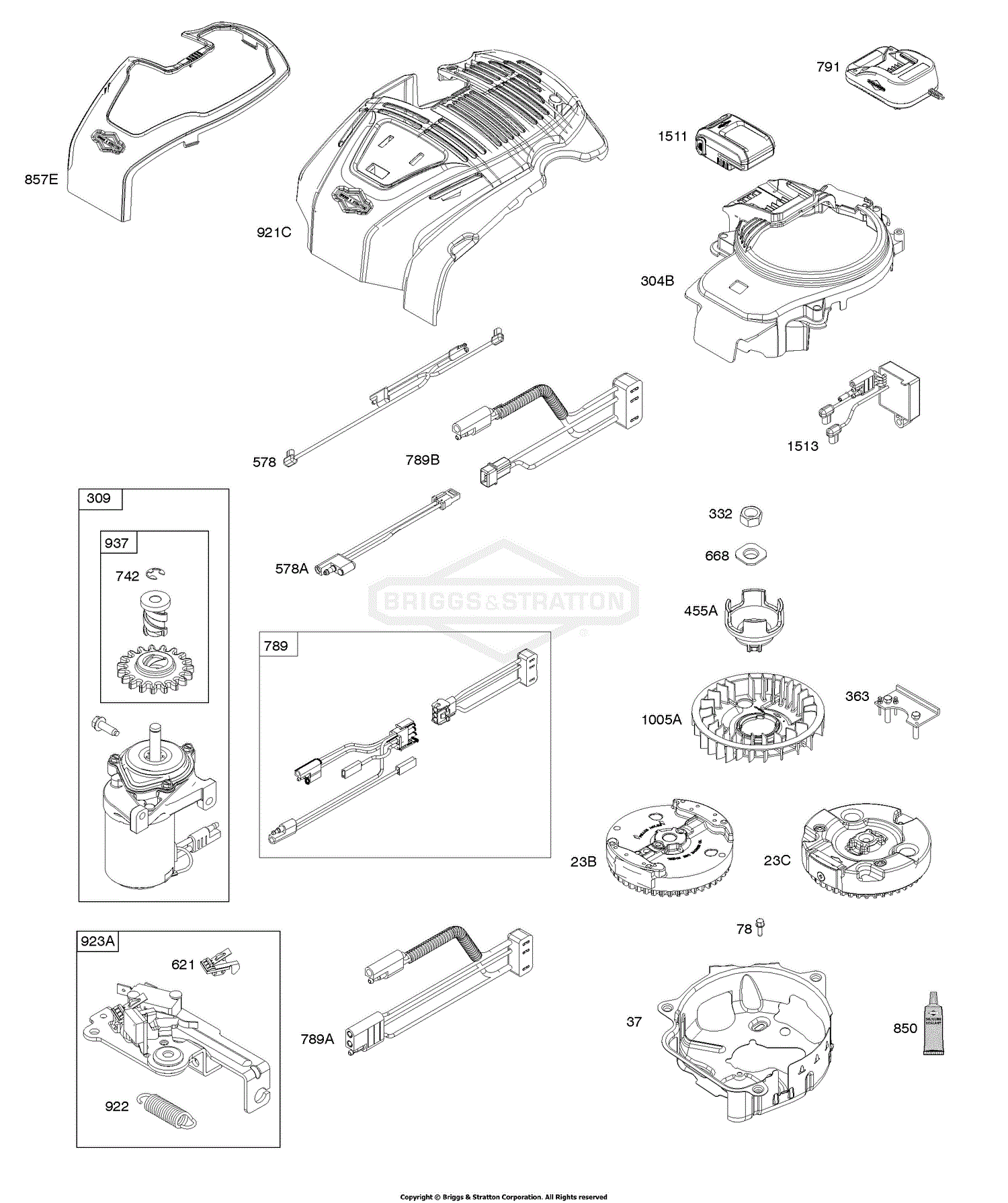 Briggs and Stratton 104M05-0040-F1 Parts Diagram for Blower Housing ...