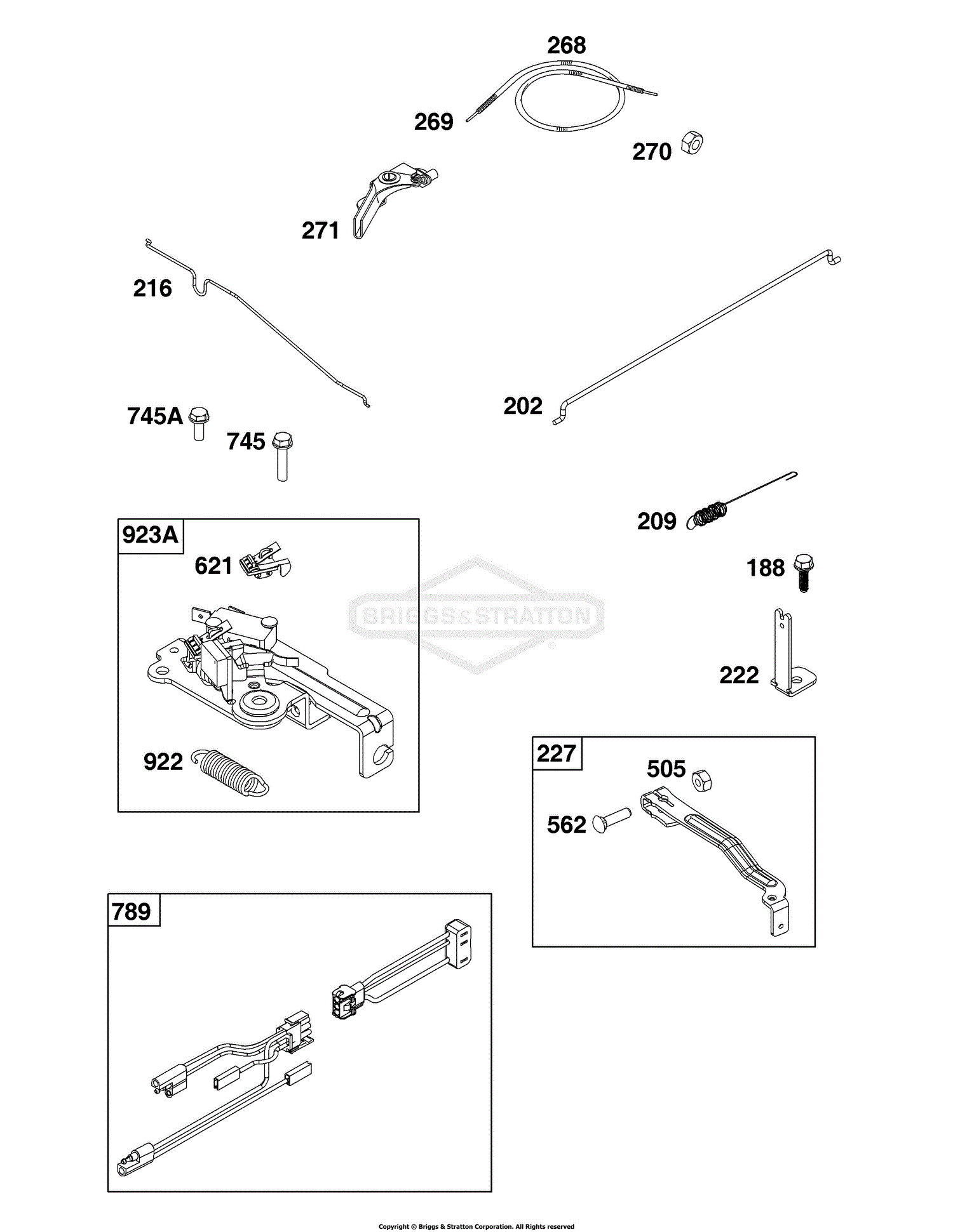 Briggs and Stratton 104M0B-0234-F1 Parts Diagram for Controls Group