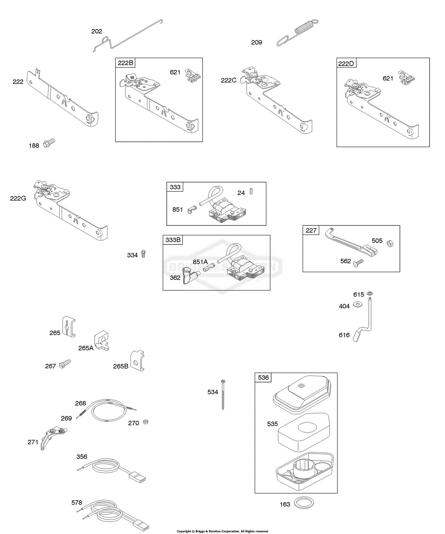 Briggs And Stratton 10G902-0171-B1 Parts Diagram For Air Cleaner ...