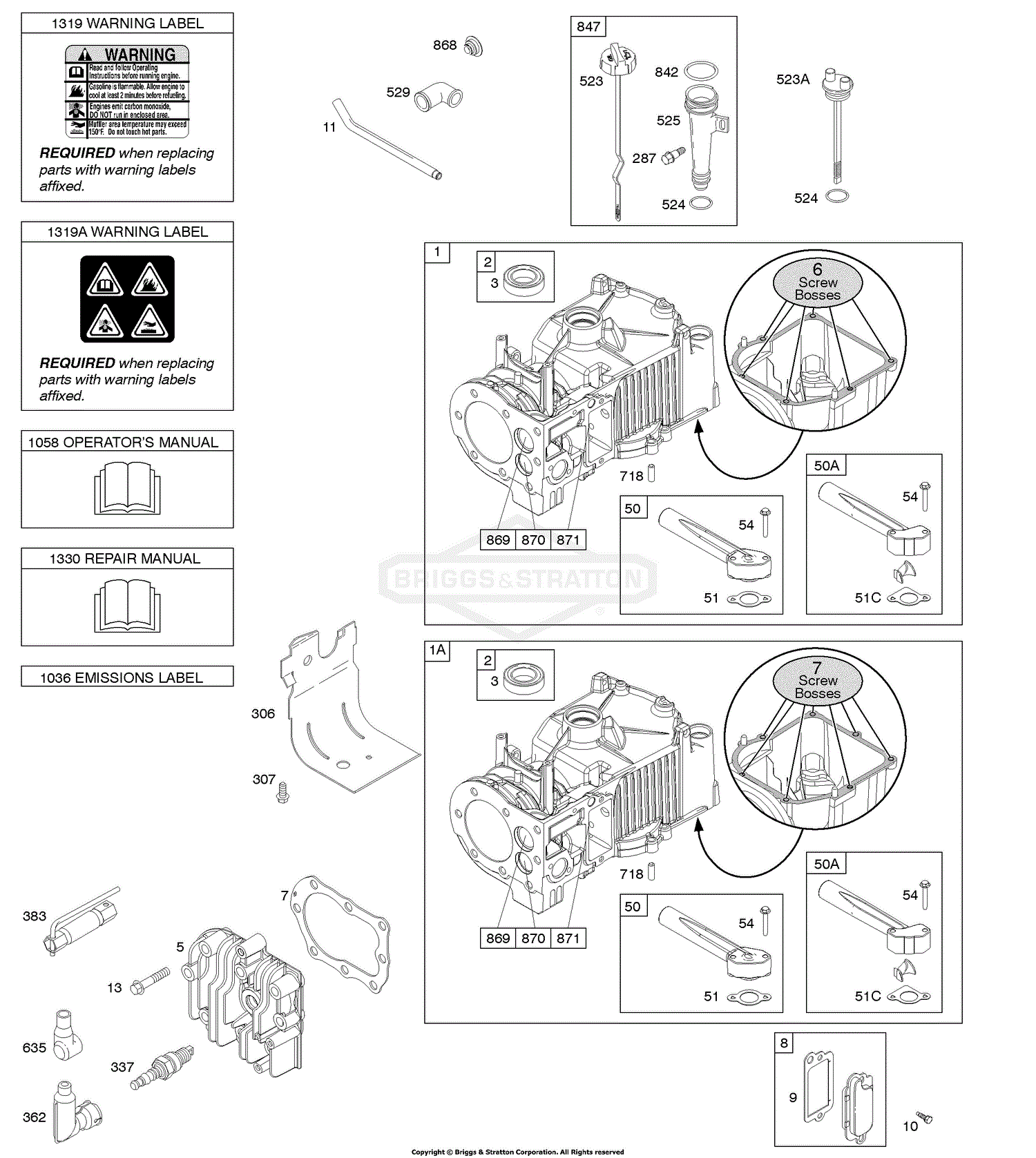 Briggs And Stratton 10T802-0547-B2 Parts Diagram For Cylinder, Cylinder ...