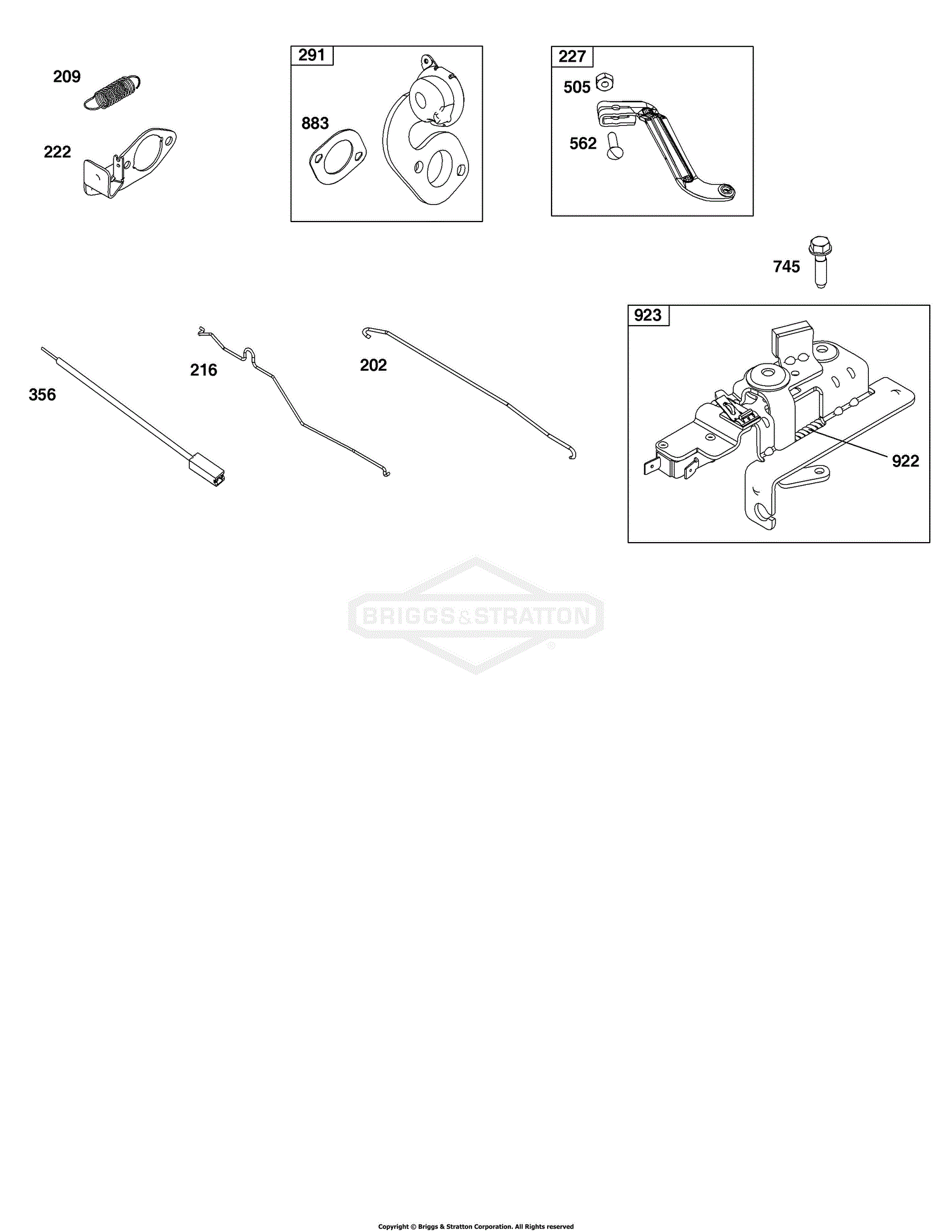 Briggs and Stratton 111P02-0133-F1 Parts Diagram for Controls Group