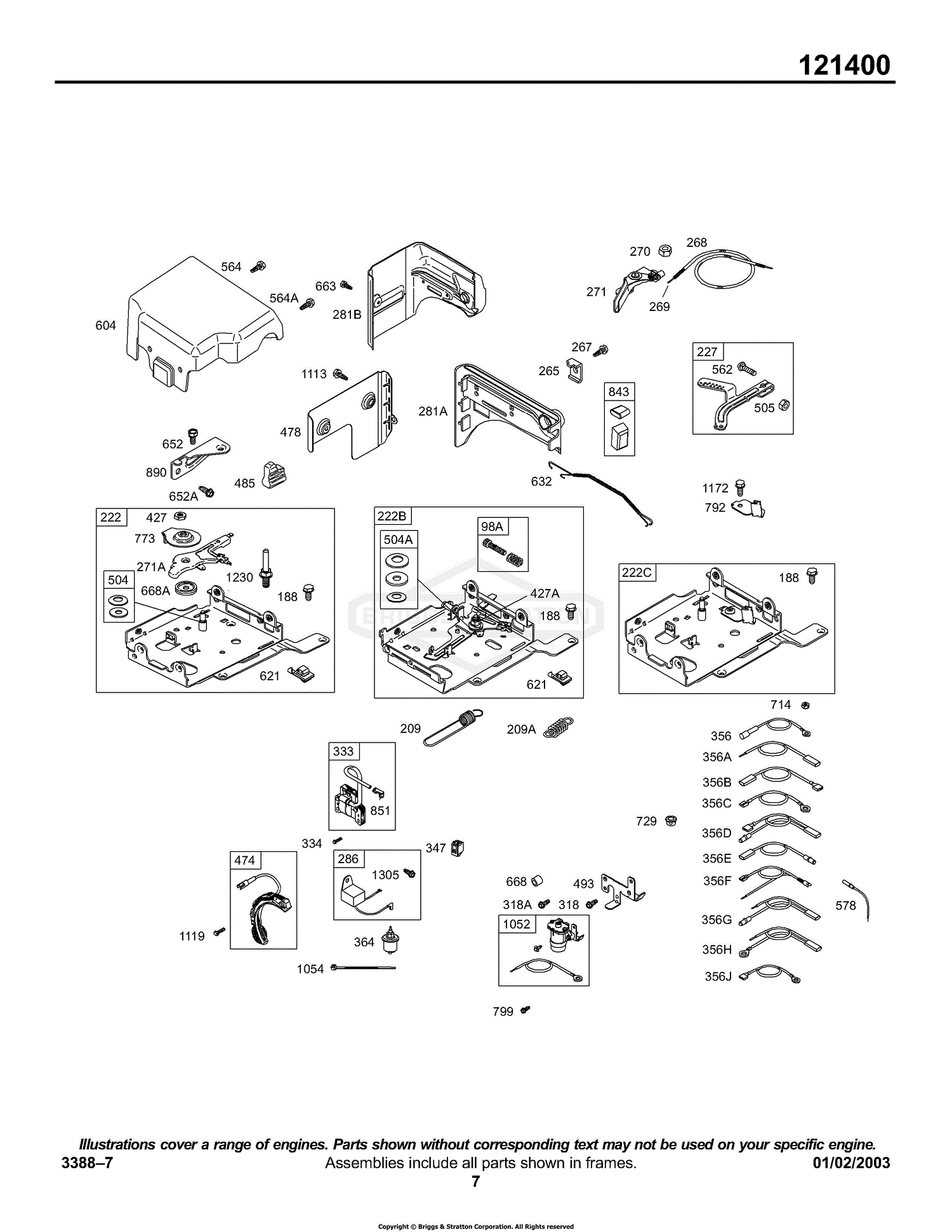 Briggs and Stratton 1214320112E1 Parts Diagram for Controls, Governor