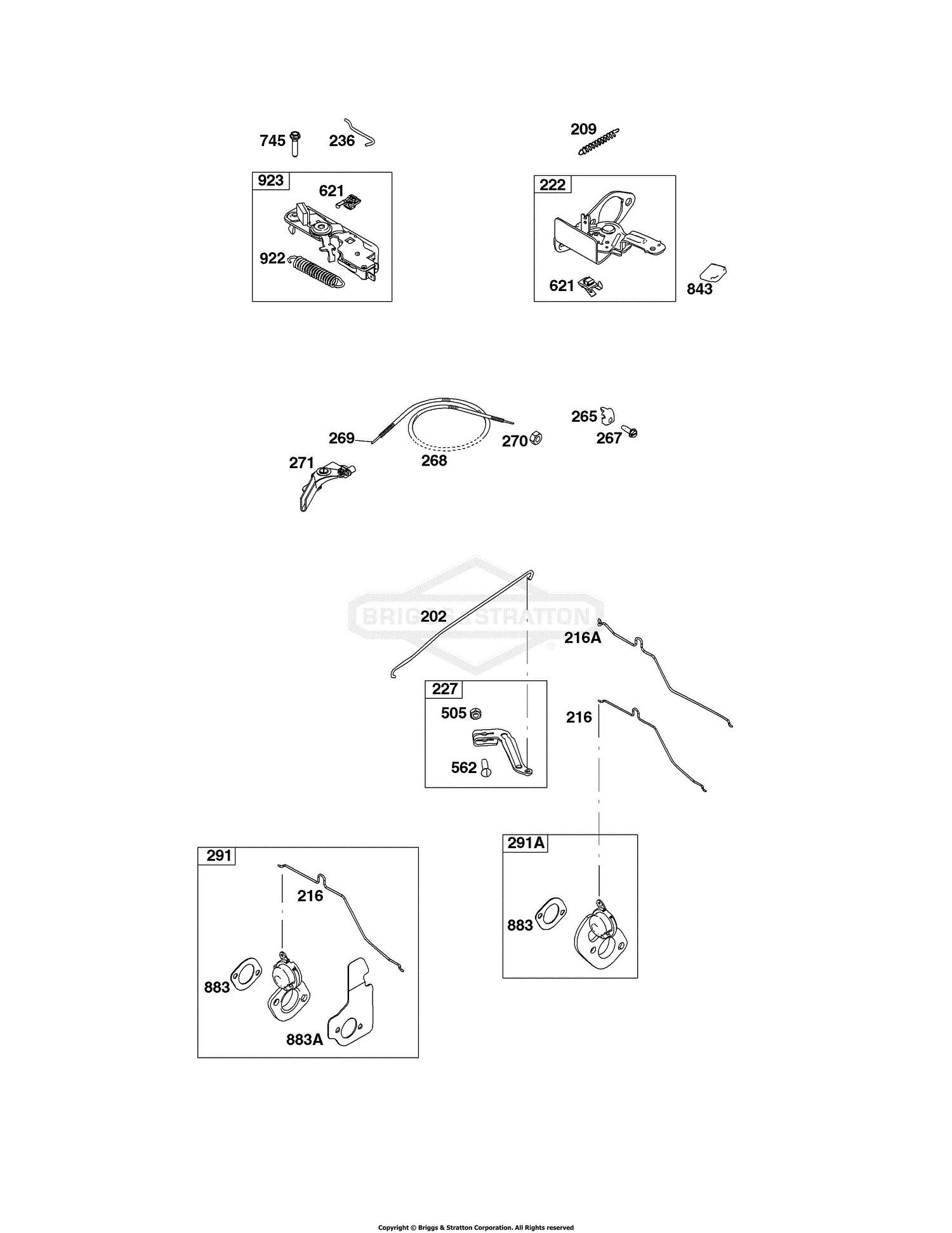 Briggs and Stratton 121S02-0068-F1 Parts Diagram for Controls, Governor ...