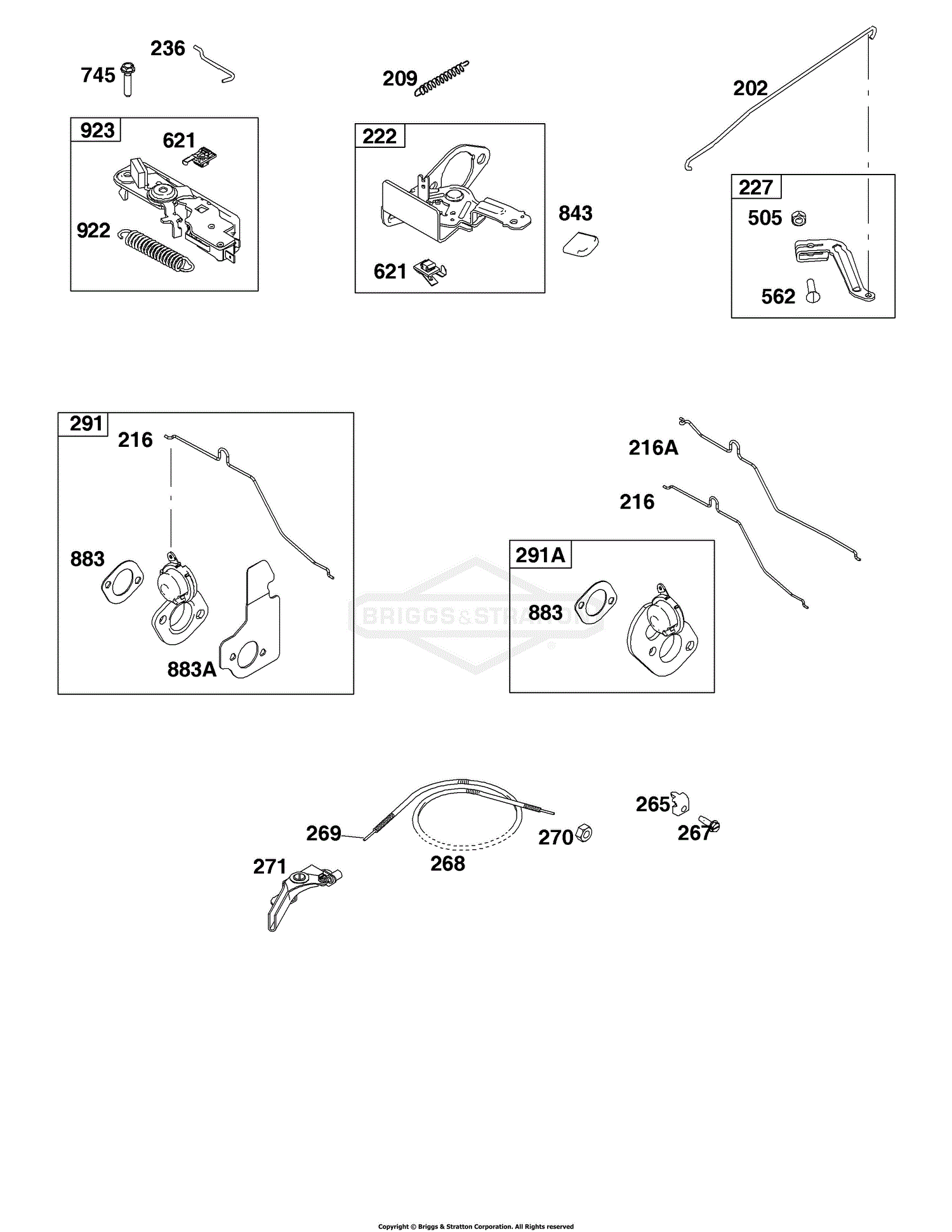 Briggs and Stratton 121S02-0011-F1 Parts Diagram for Controls, Governor ...