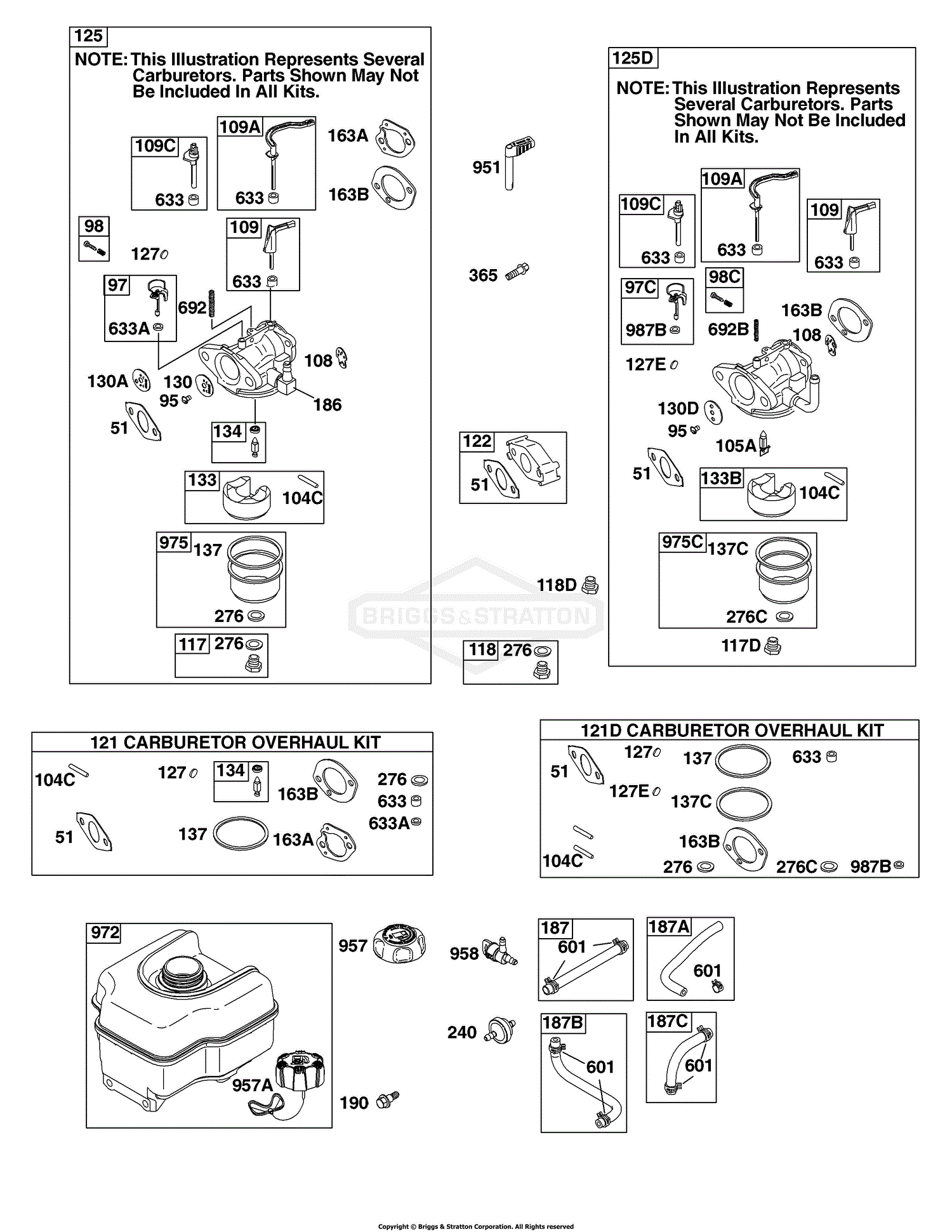 Briggs and Stratton 122032-0536-B8 Parts Diagram for Carburetor 