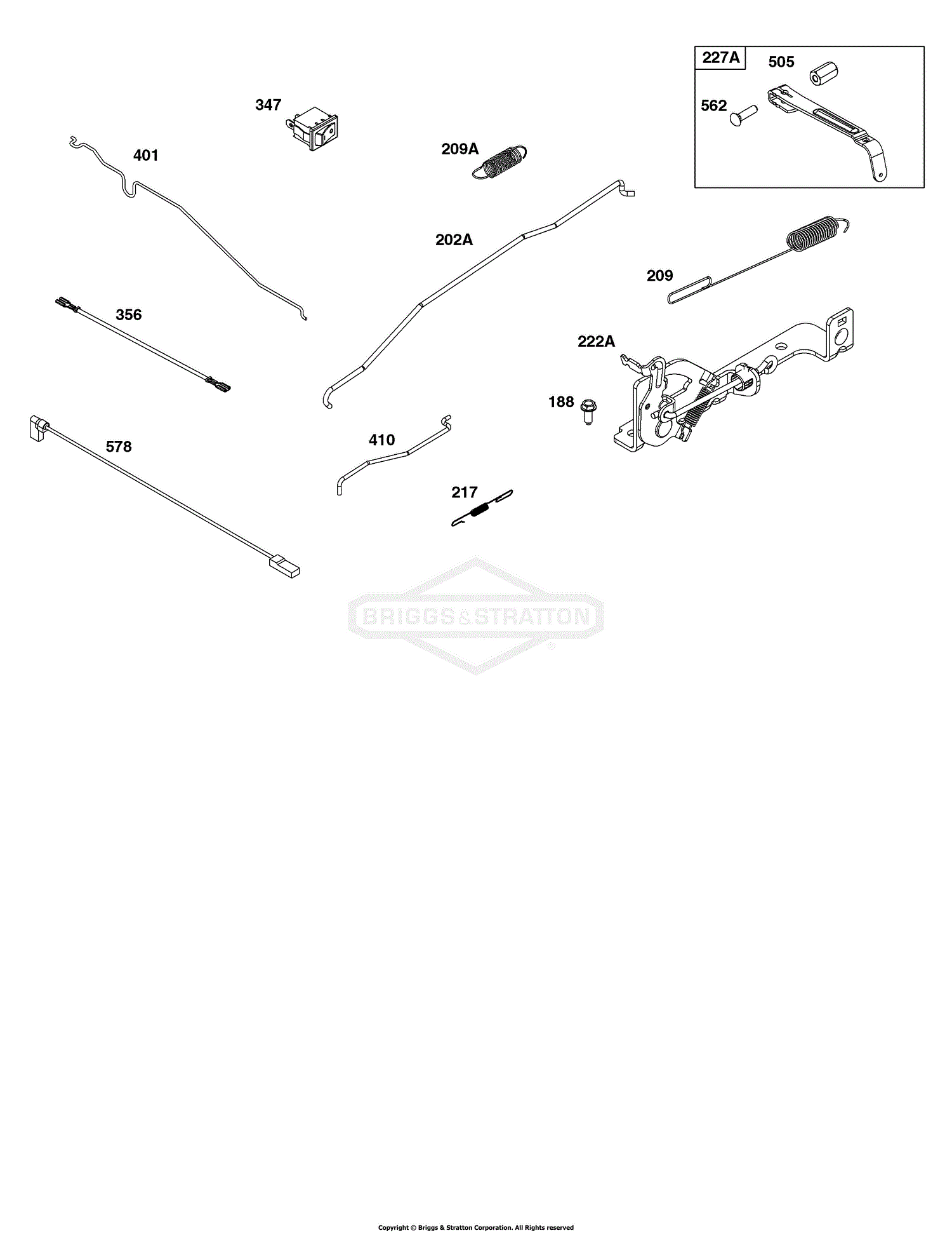 Briggs and Stratton 124P02-0009-F1 Parts Diagram for Controls Group