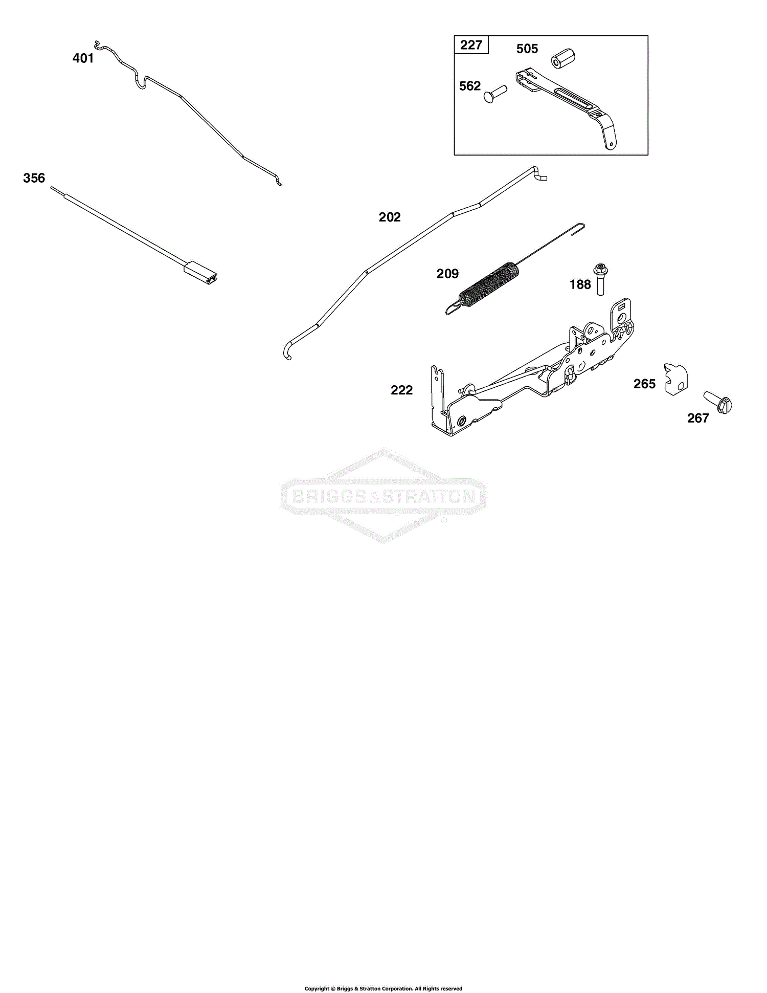 Briggs and Stratton 125P07-0054-F1 Parts Diagram for Controls Group