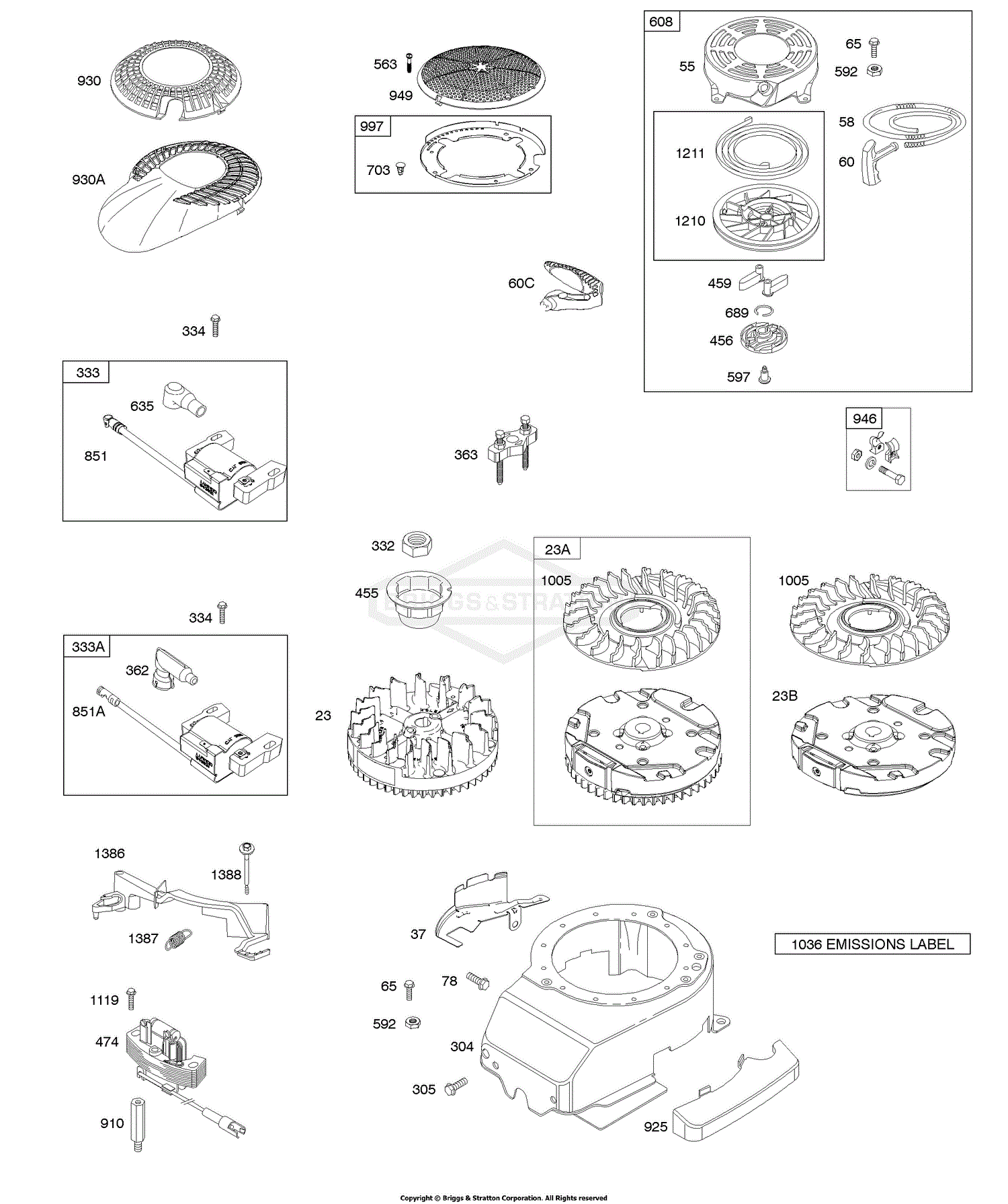 Briggs And Stratton 126T02-0131-B1 Parts Diagram For Blower Housing ...