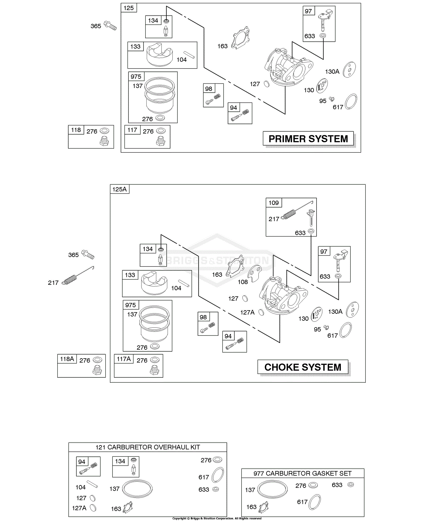 Briggs and Stratton 127702-0630-01 Parts Diagram for Carburetor