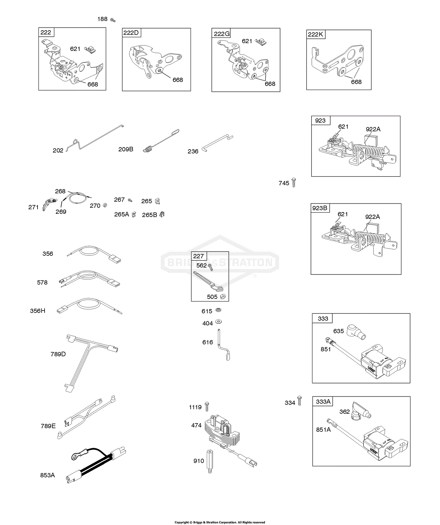 Briggs and Stratton 128T02-3125-B1 Parts Diagram for Controls ...