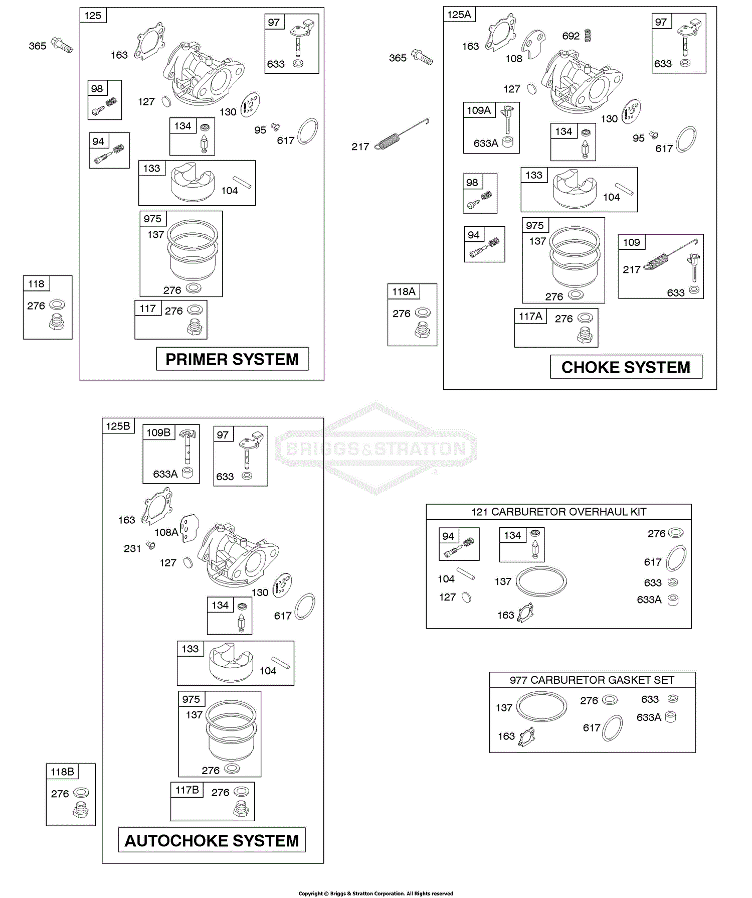 Briggs and Stratton 12H802-2044-B1 Parts Diagram for Carburetor