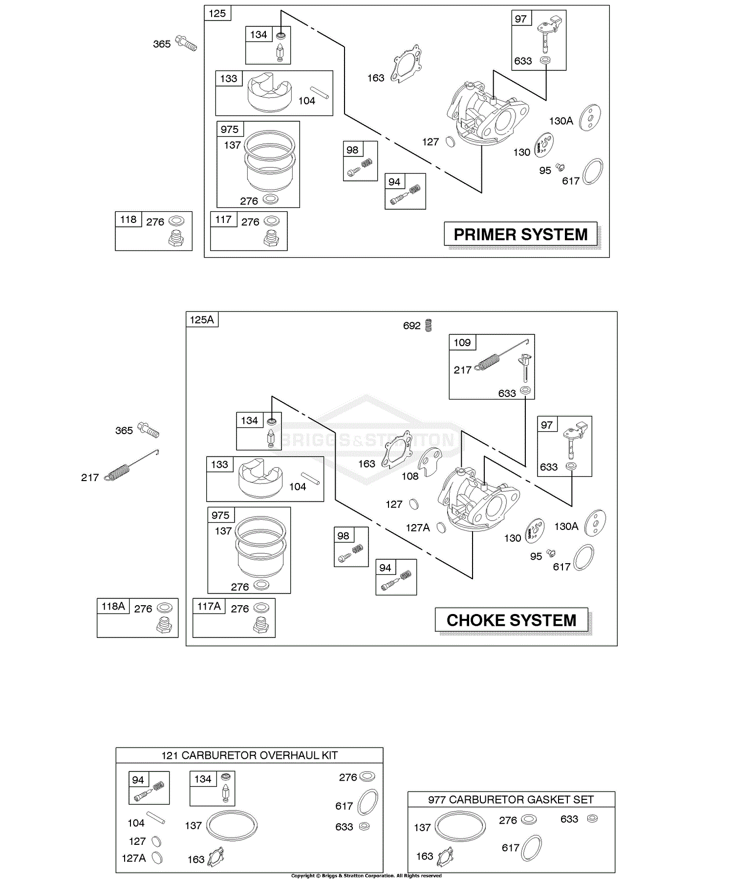 Briggs and Stratton 12J802-0860-01 Parts Diagram for Carburetor