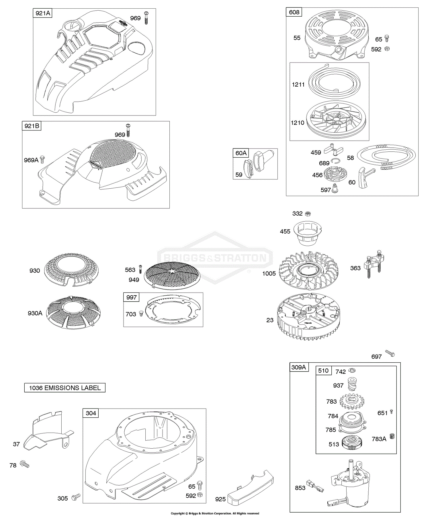 Briggs and Stratton 12R512-0114-B1 Parts Diagram for Blower Housing ...