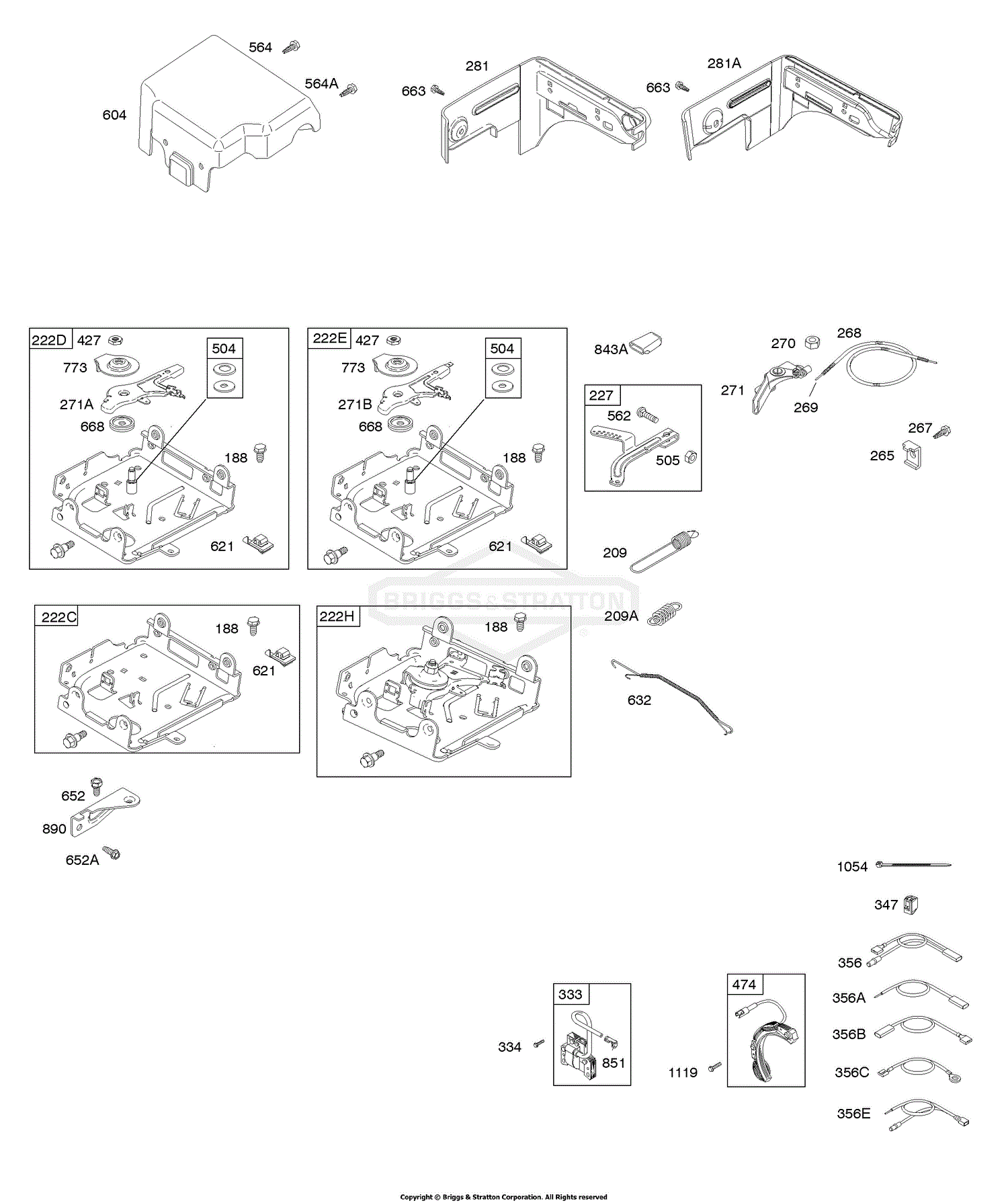 Briggs and Stratton 12T4020123F8 Parts Diagram for Controls, Governor