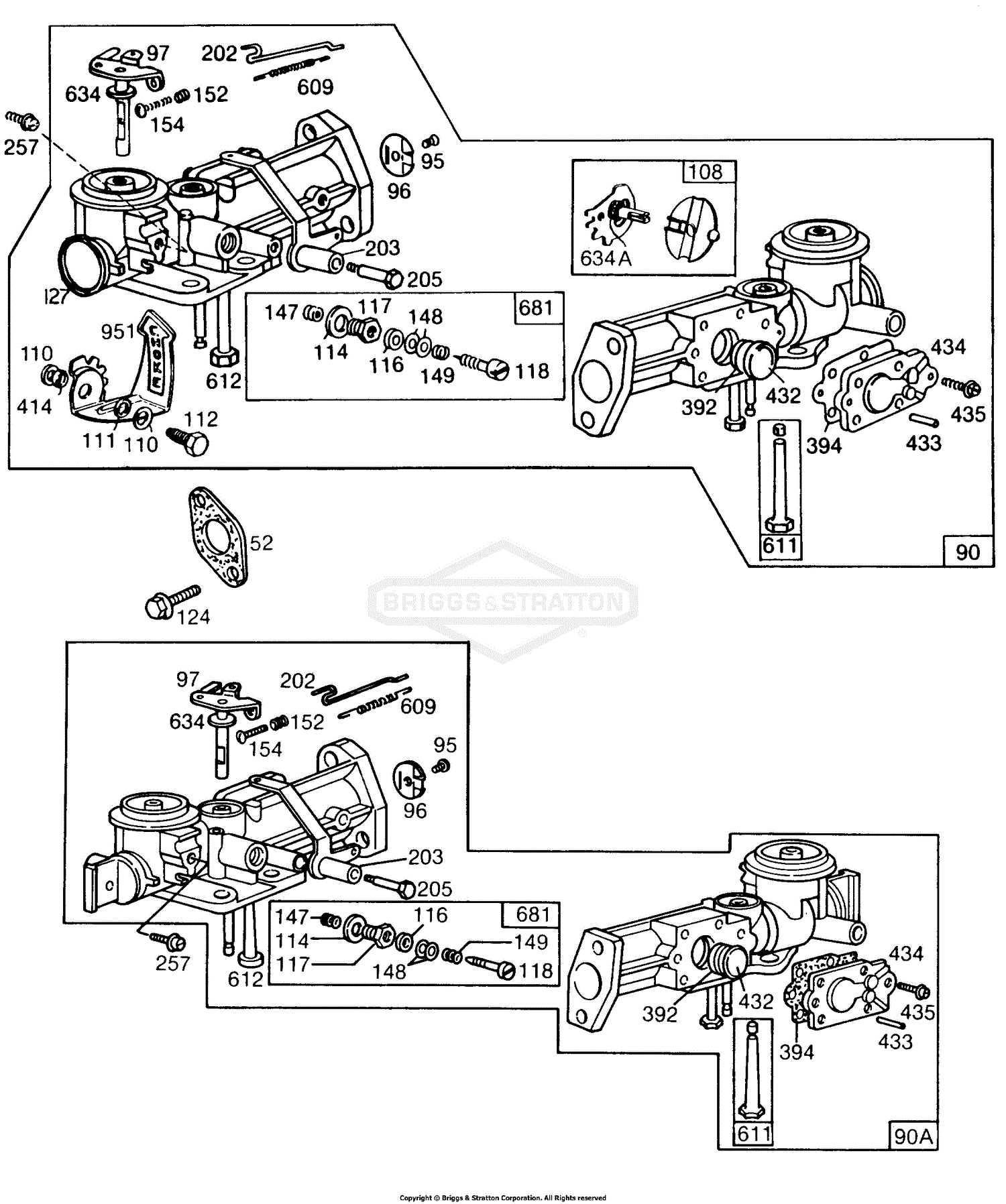Briggs and Stratton 131232-0229-01 Parts Diagram for Carburetor Assemblies