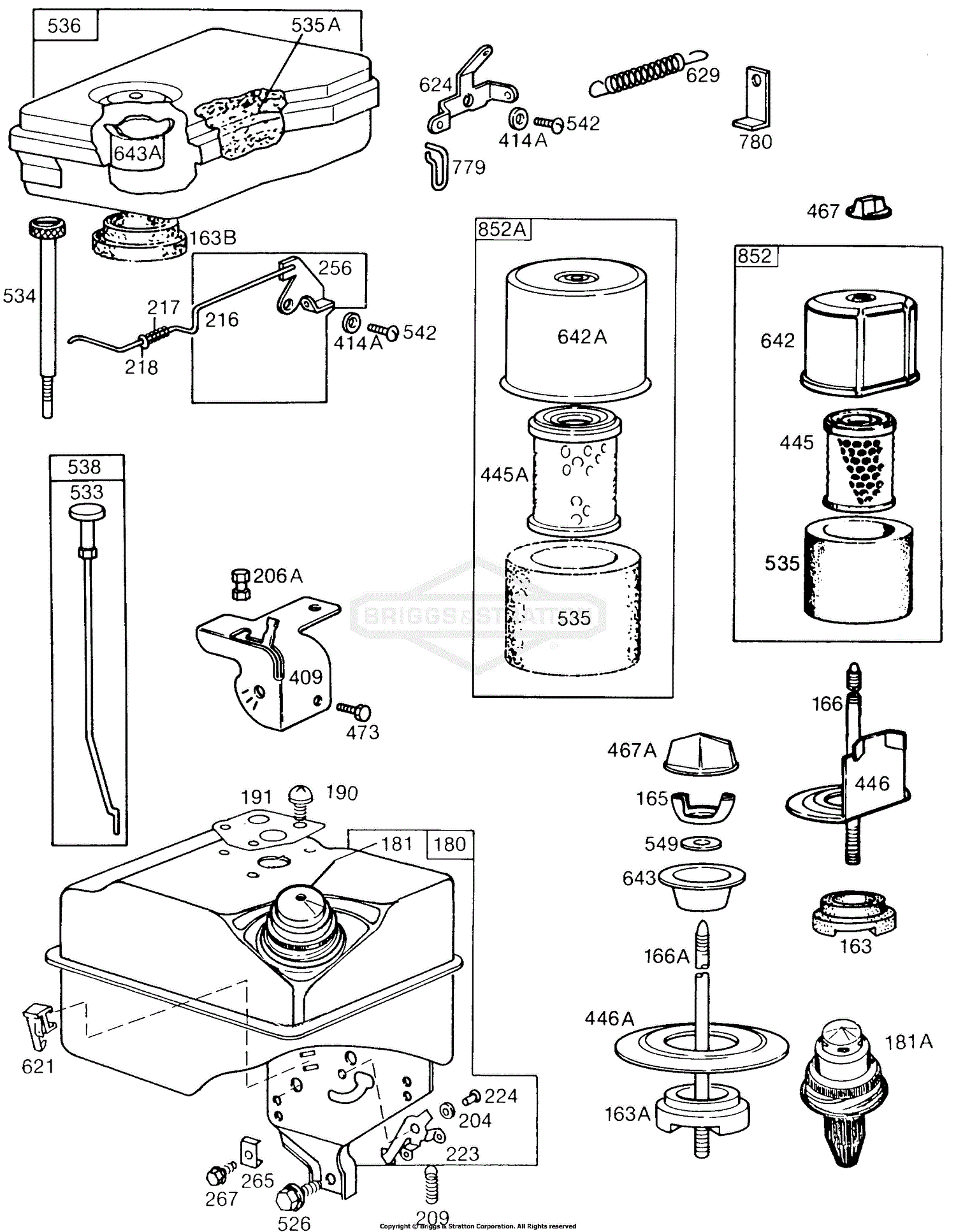 Briggs and Stratton 131232-0130-01 Parts Diagram for Air Cleaner Groups ...