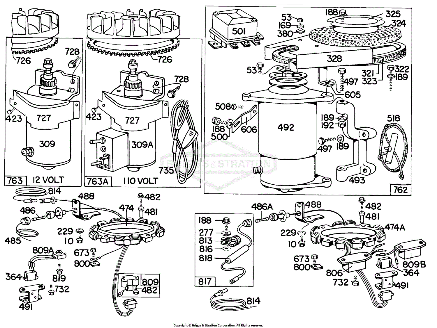 Briggs and Stratton 146702-0124-99 Parts Diagram for (3) Electric