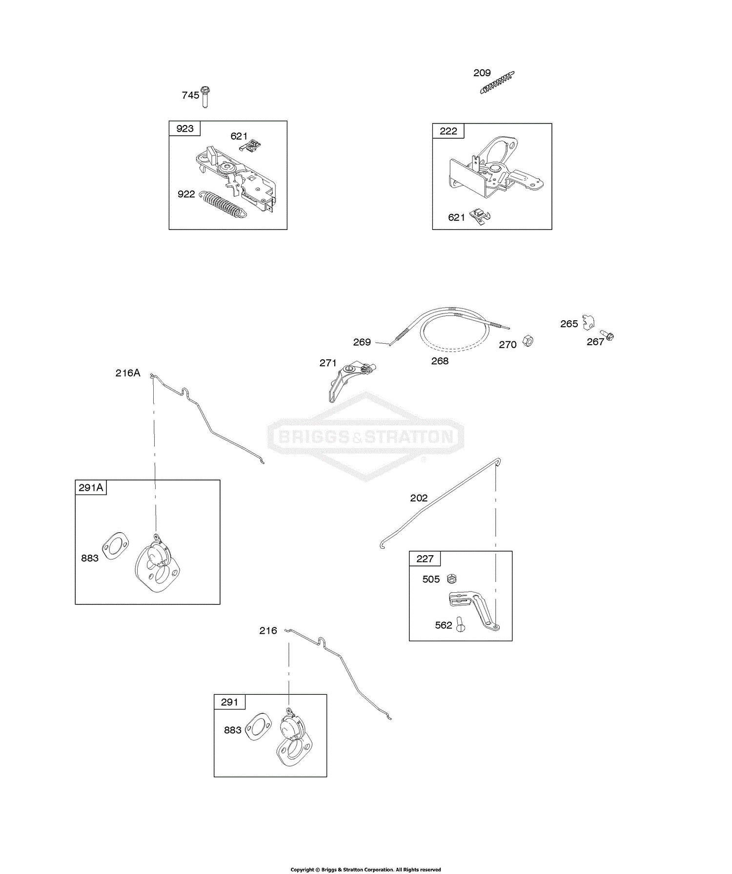 Briggs and Stratton 14B907-1552-B1 Parts Diagram for Controls, Governor ...