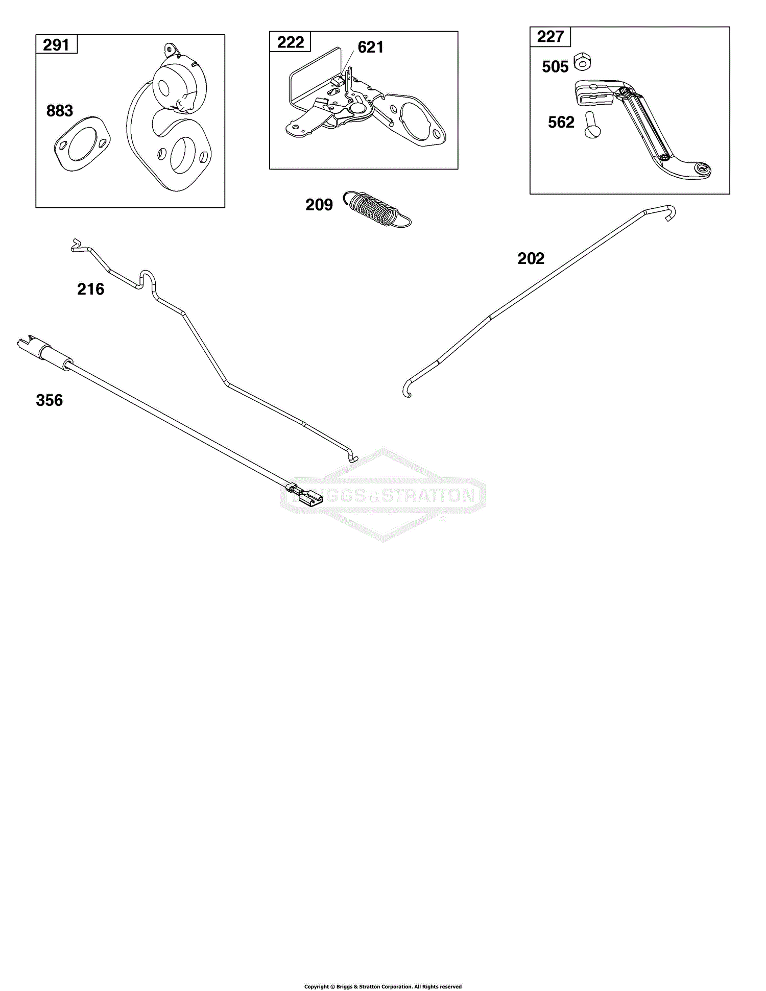 Briggs and Stratton 14D932-0115-F1 Parts Diagram for Controls Group