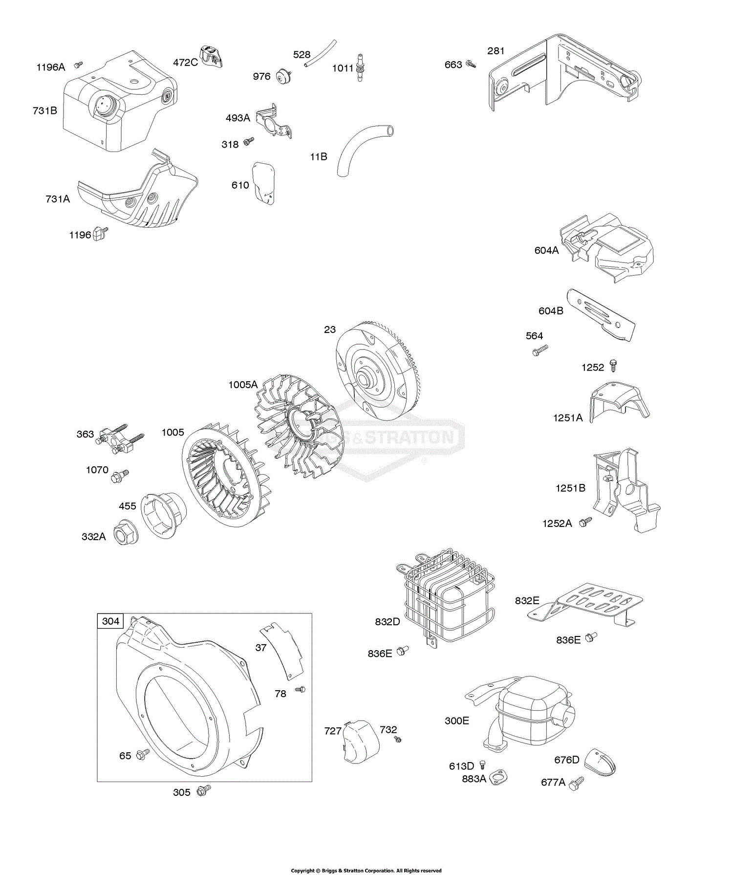 Briggs And Stratton 15C107-0019-F8 Parts Diagram For Blower Housing ...