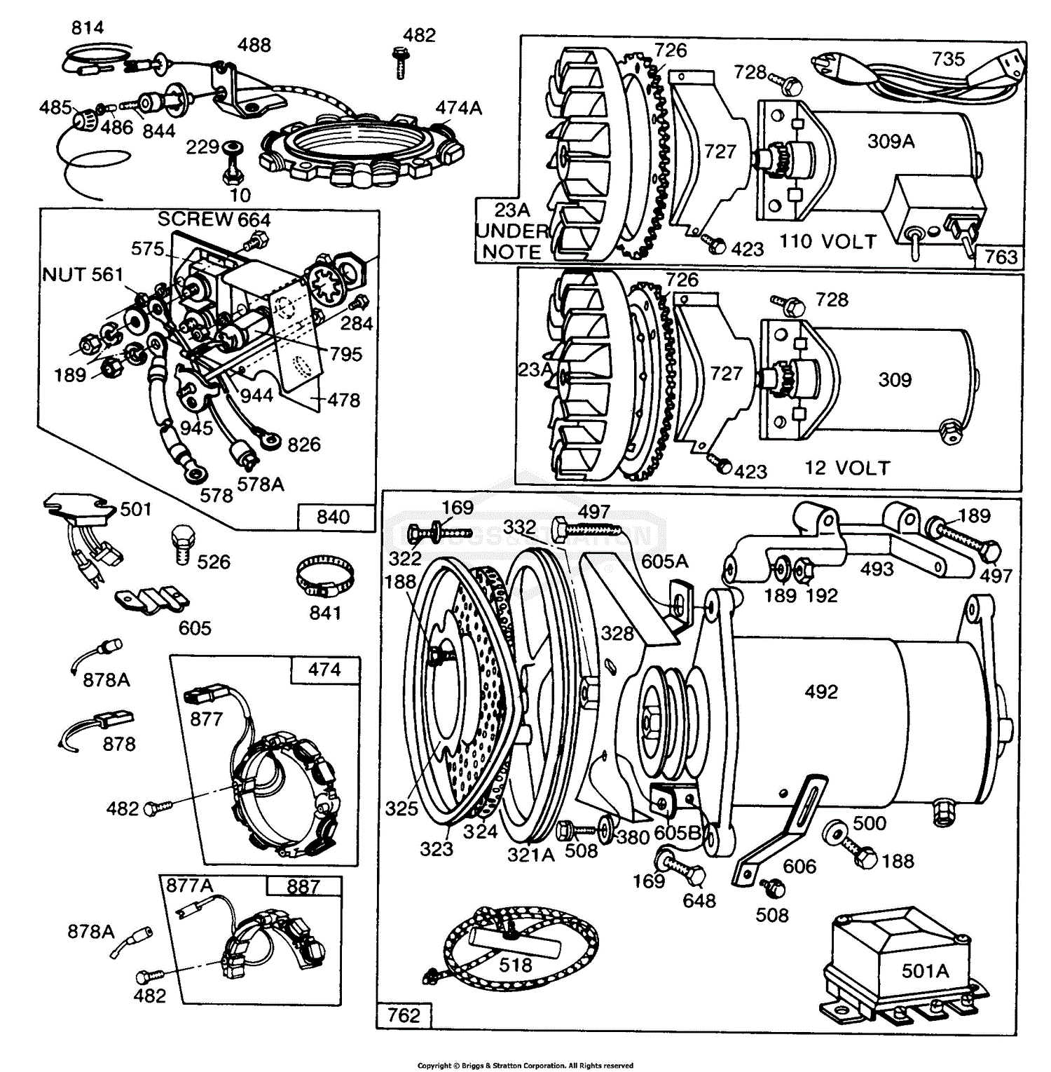 Briggs and Stratton 170402-1650-99 Parts Diagram for Electric Starters